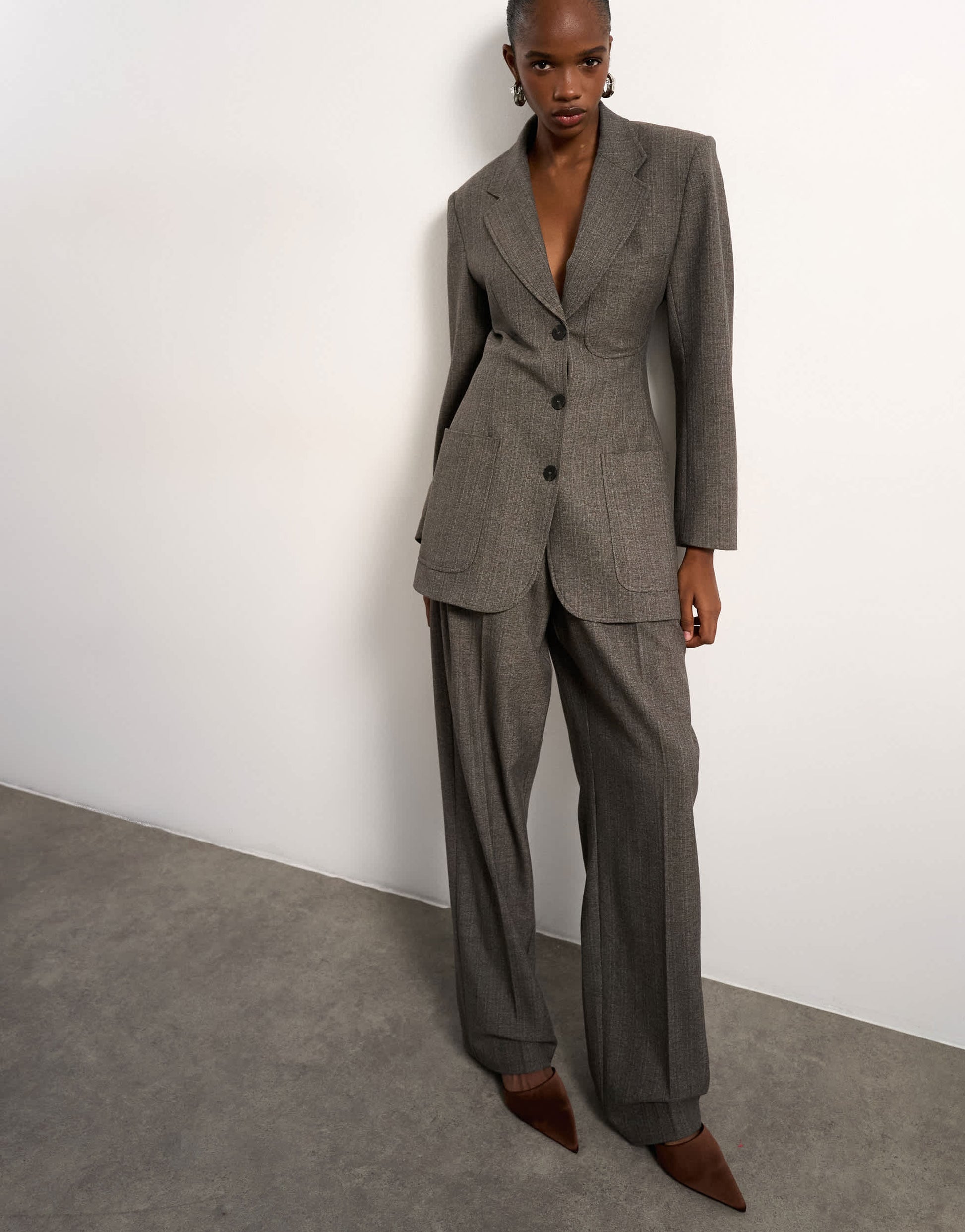 Tolu Coker x Topshop tailored trouser in taupe
