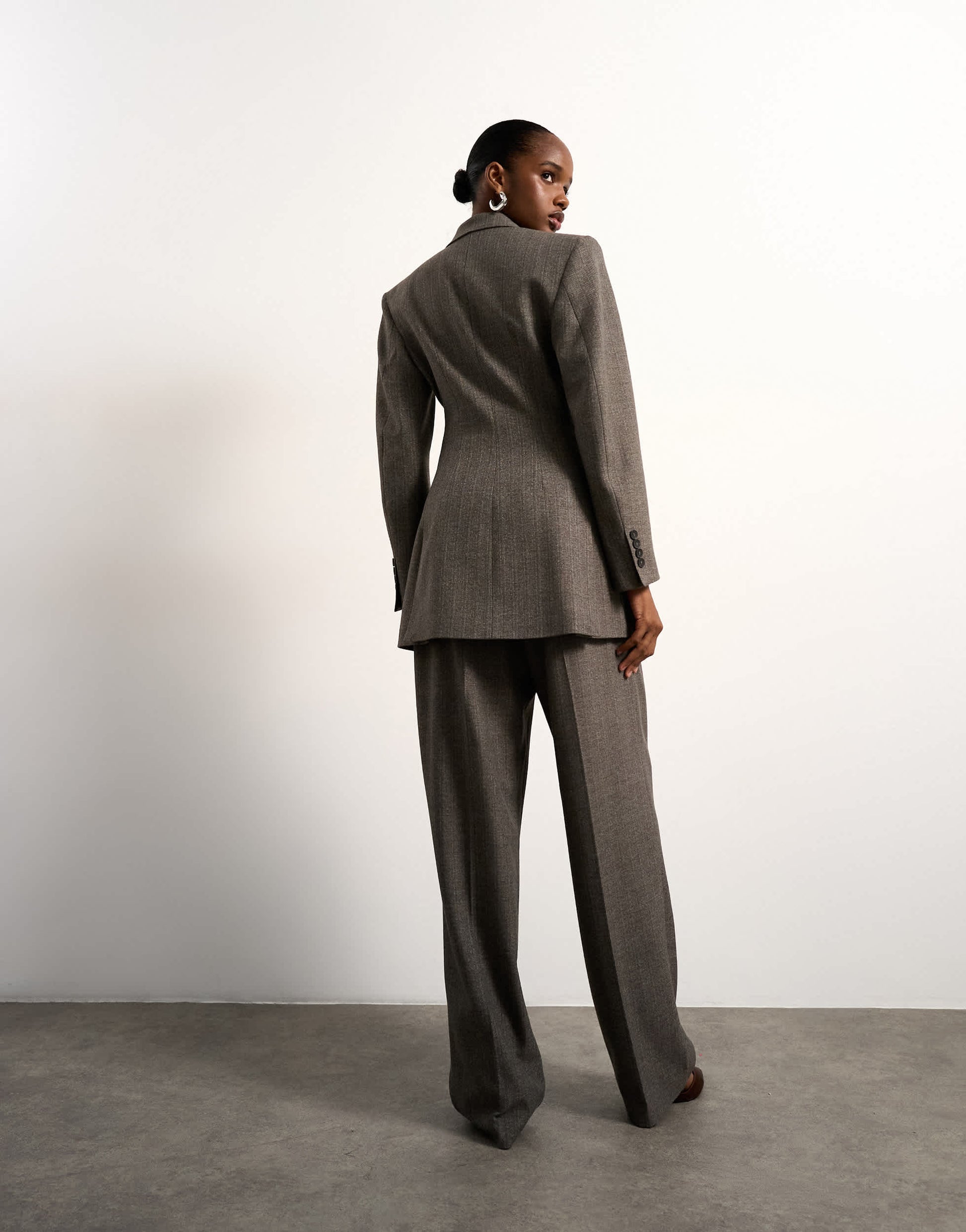 Tolu Coker x Topshop tailored trouser in taupe