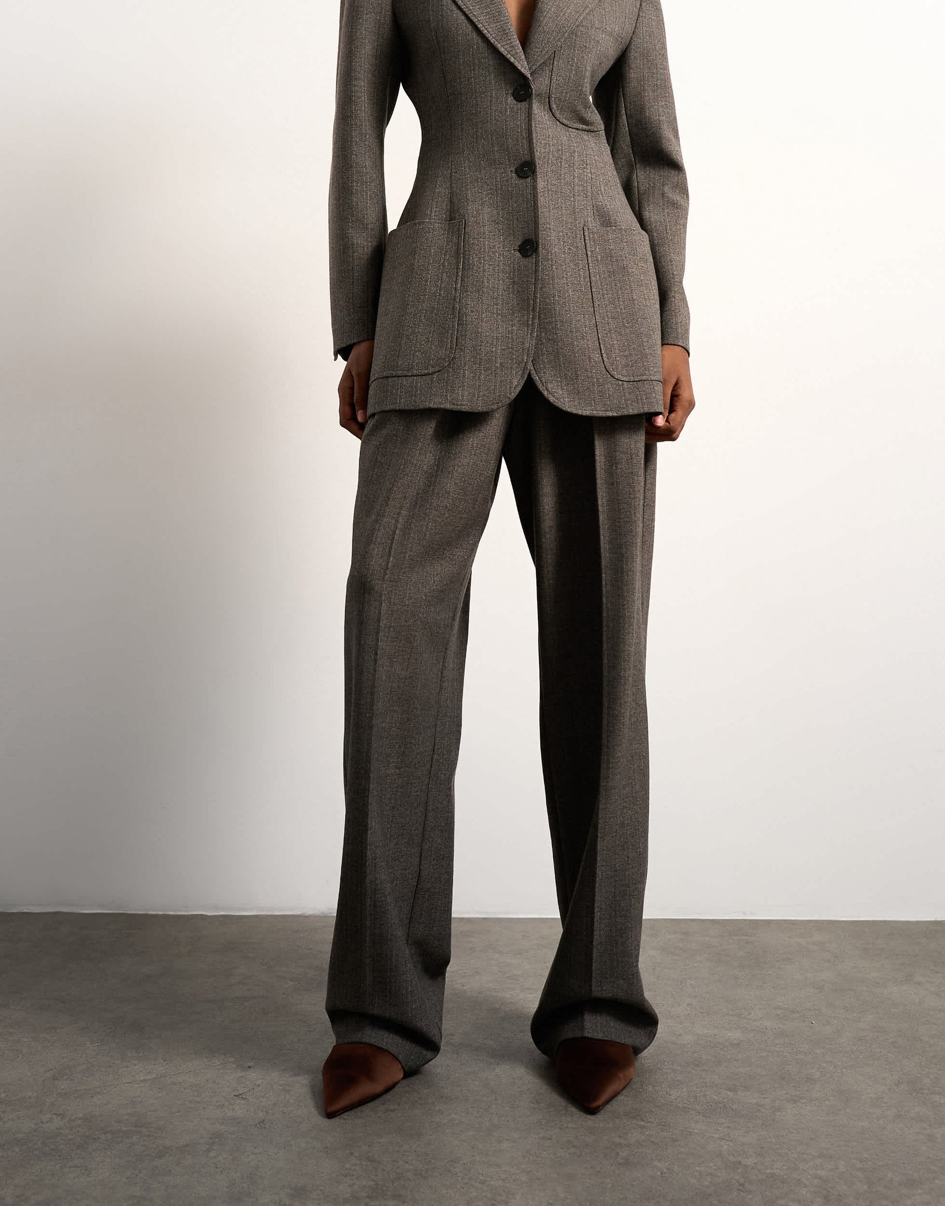 Tolu Coker x Topshop tailored trouser in taupe