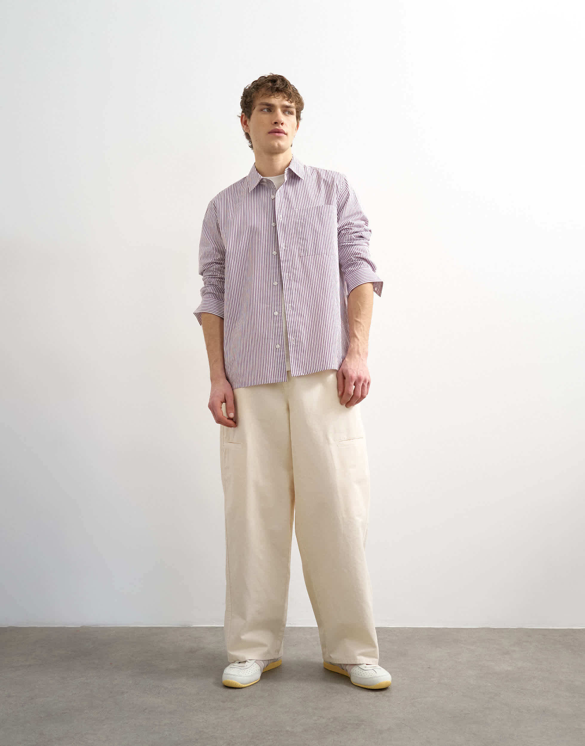 Topman baggy fit trousers with side pockets in cream