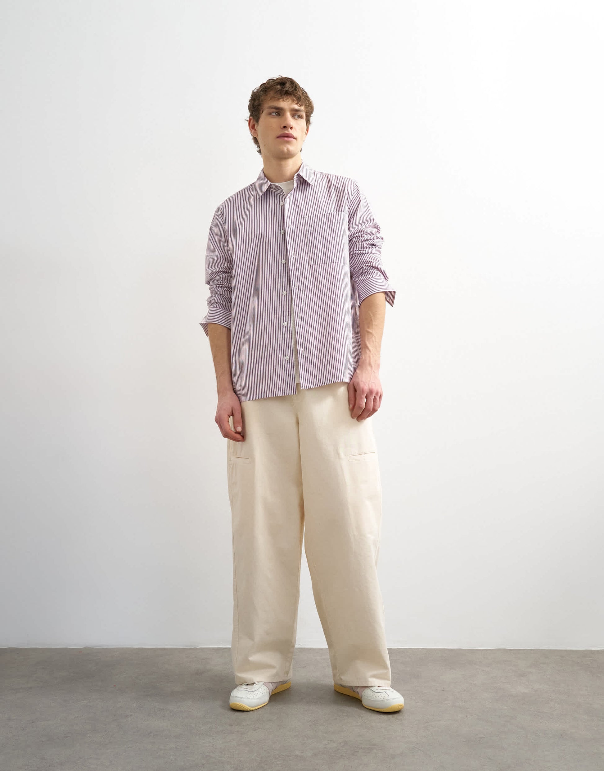 Topman baggy fit trousers with side pockets in cream