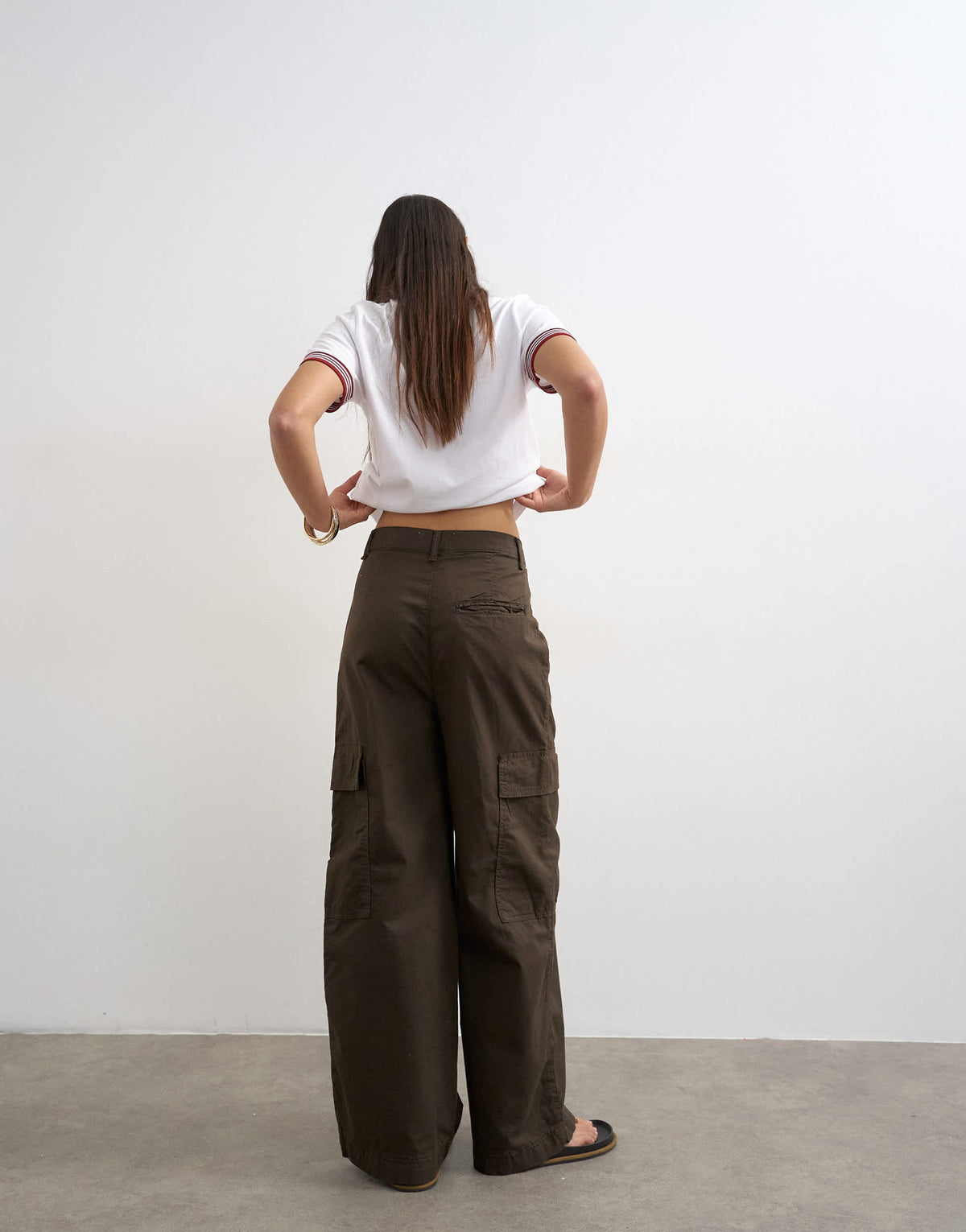 Topshop high rise barrel leg trousers with pleat in brown