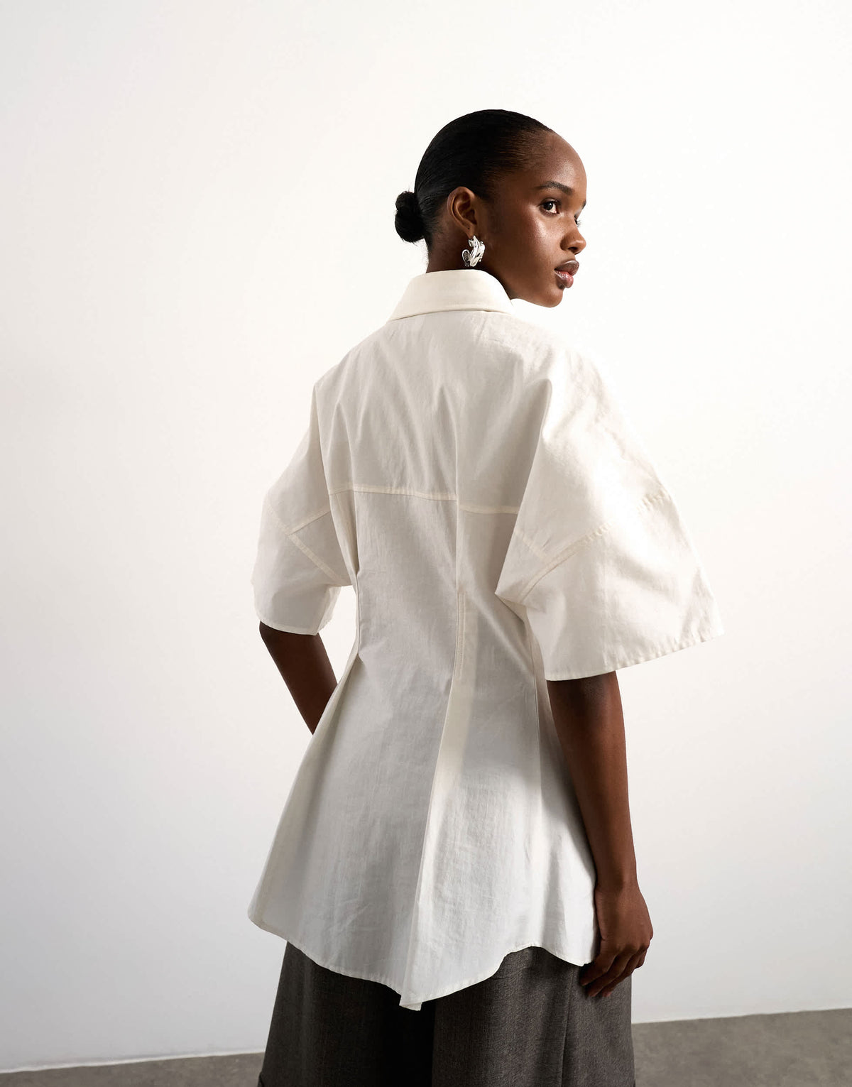 Tolu Coker x Topshop short sleeve shirt in ecru