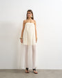 Topshop organza layered bandeau maxi dress in buttermilk