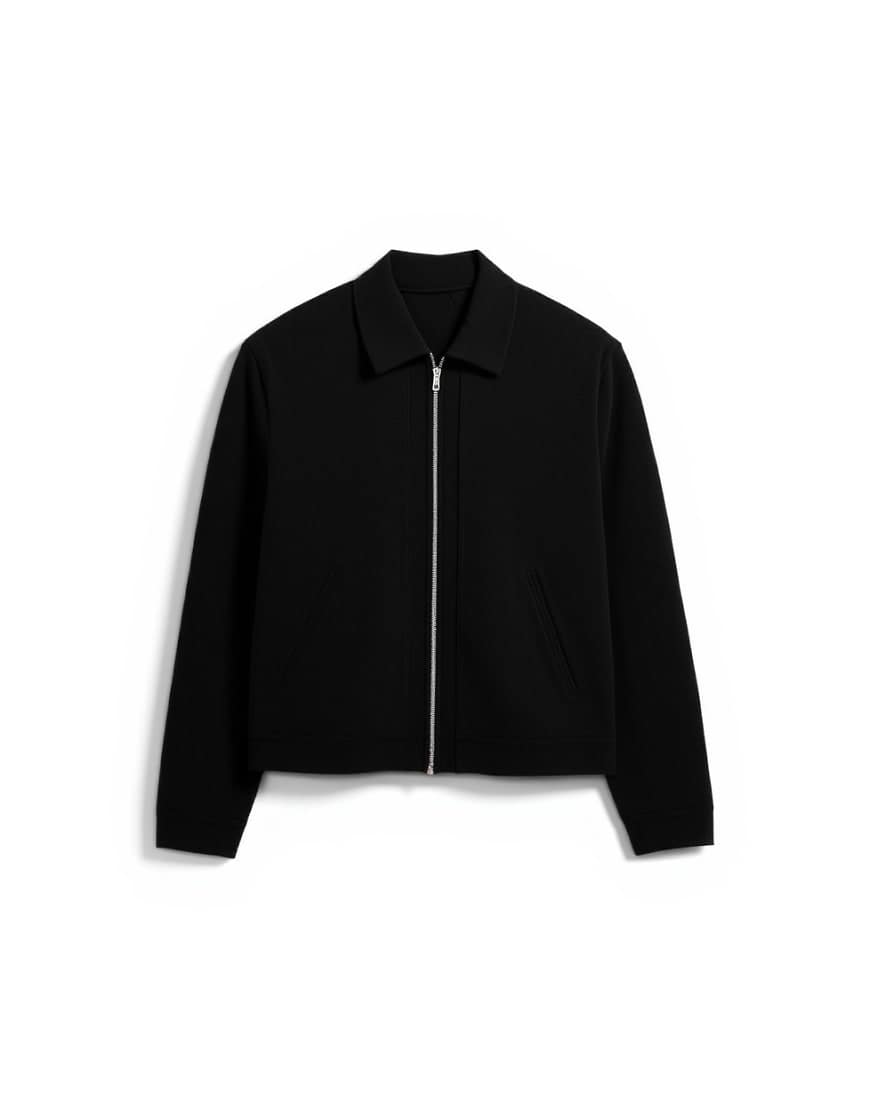 Topman premium boxy fit jersey jacket in black