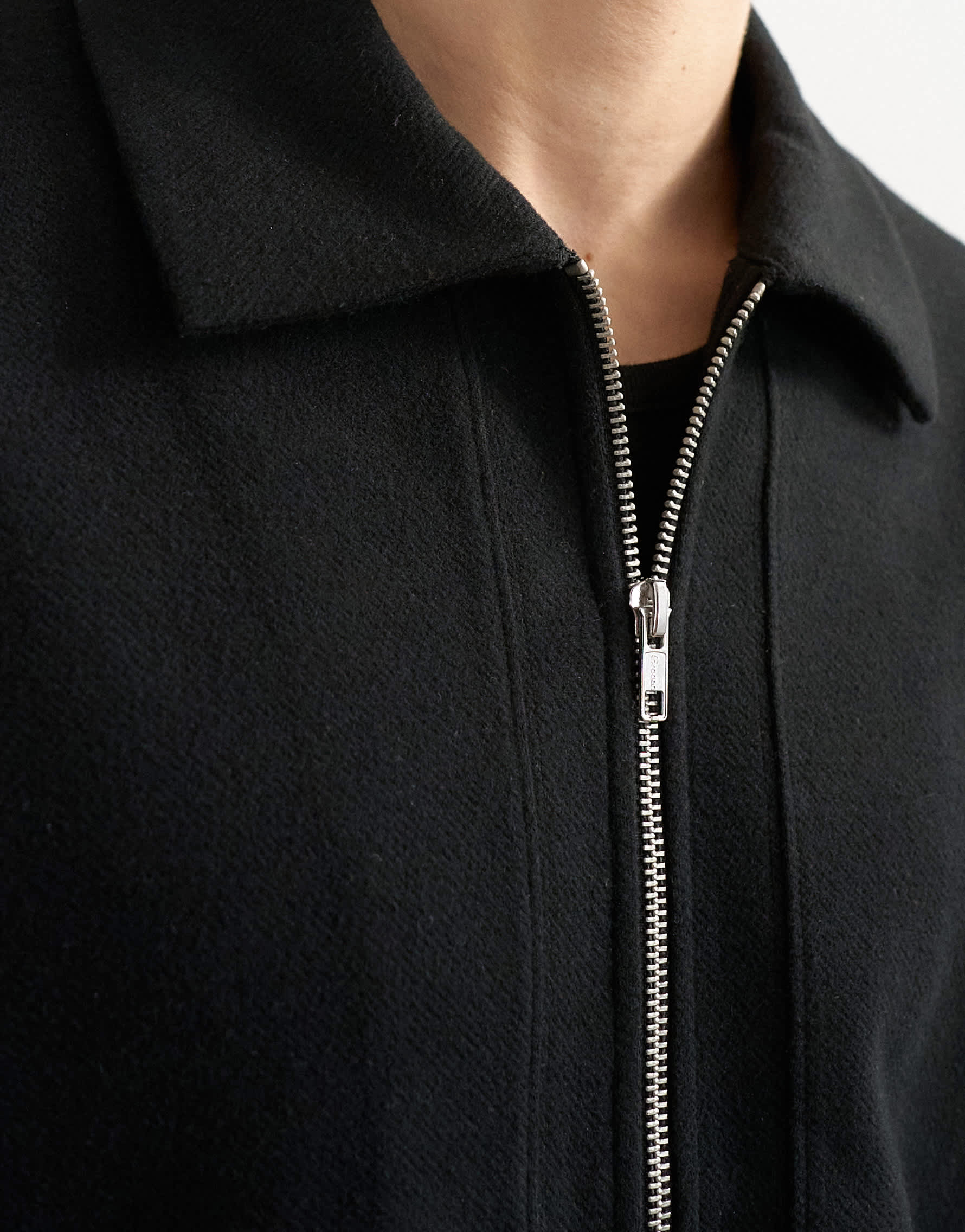 Topman premium boxy fit jersey jacket in black
