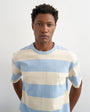 Topman relaxed fit t-shirt with wide stripe in blue and cream 