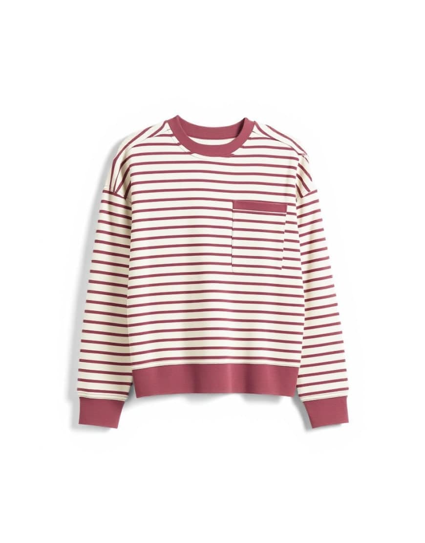 Topman boxy fit stripe sweatshirt in pink