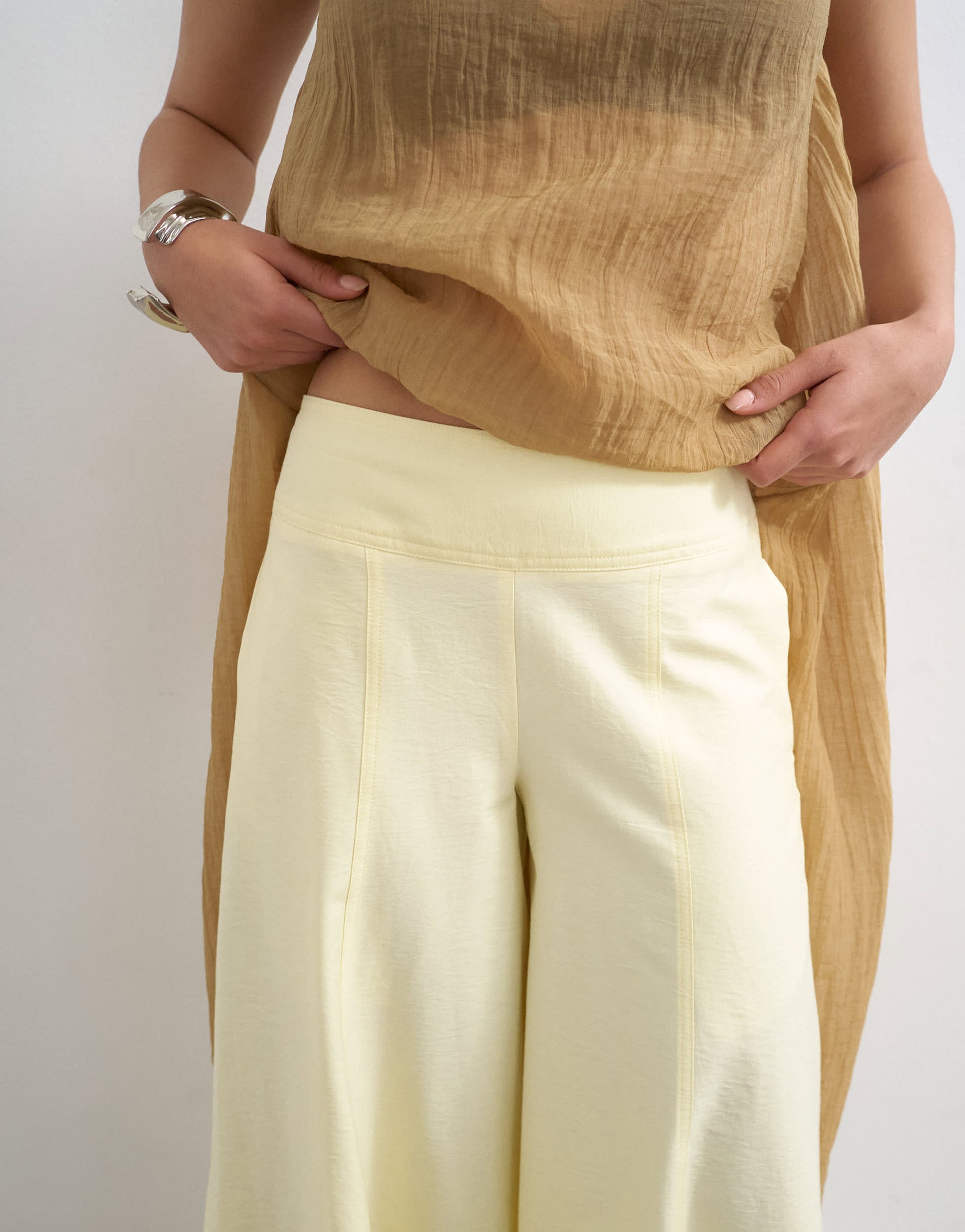 Topshop super wide leg  A line trouser in buttermilk