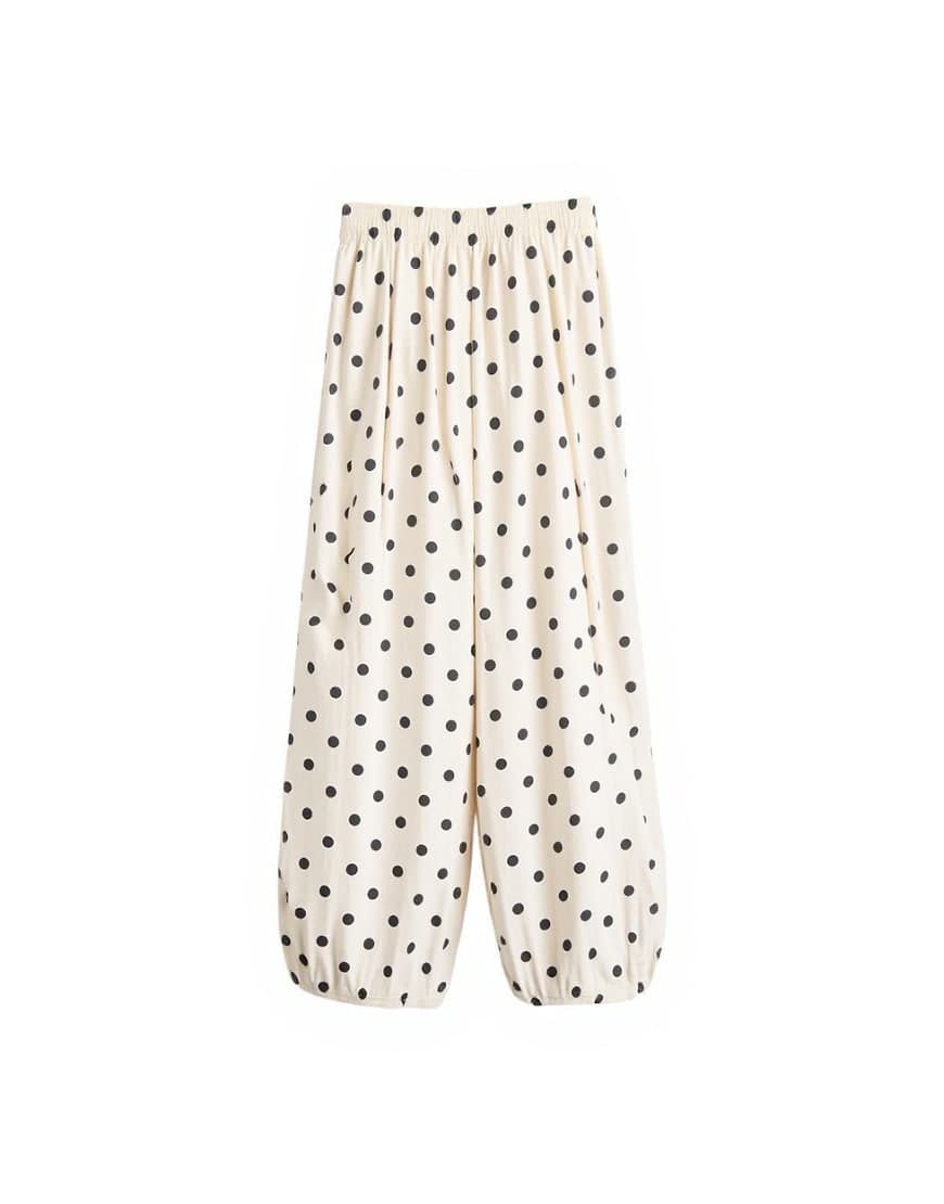 Topshop co ord polka dot balloon trouser in white