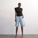 Topshop denim barrel jort in bleach