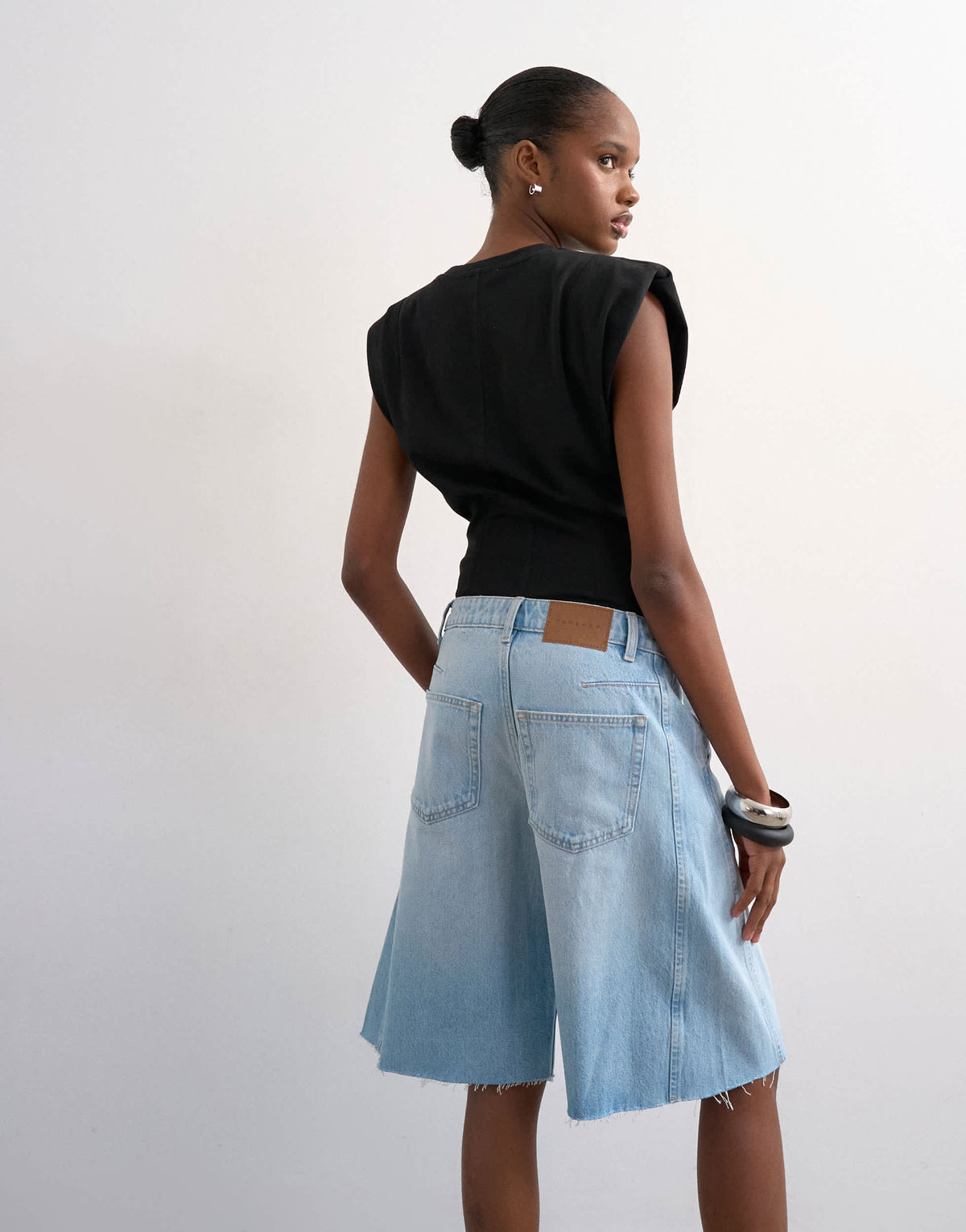 Topshop denim barrel jort in bleach