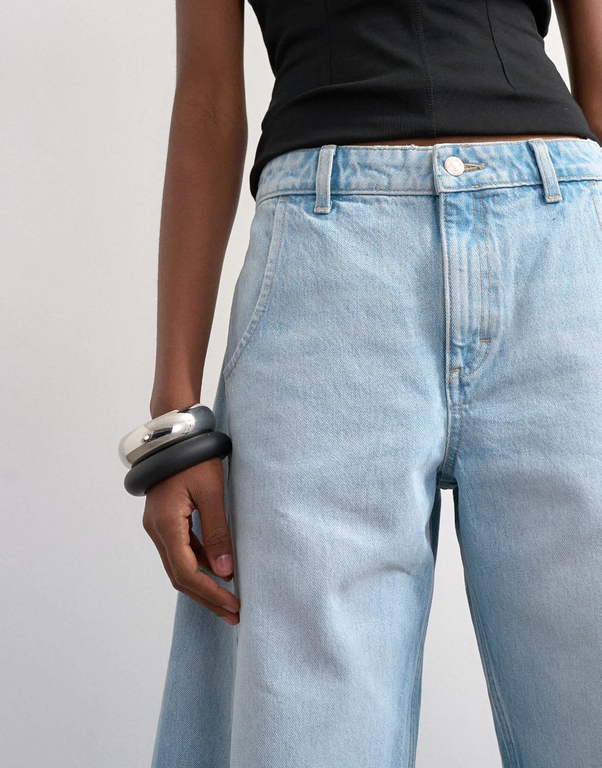 Topshop denim barrel jort in bleach
