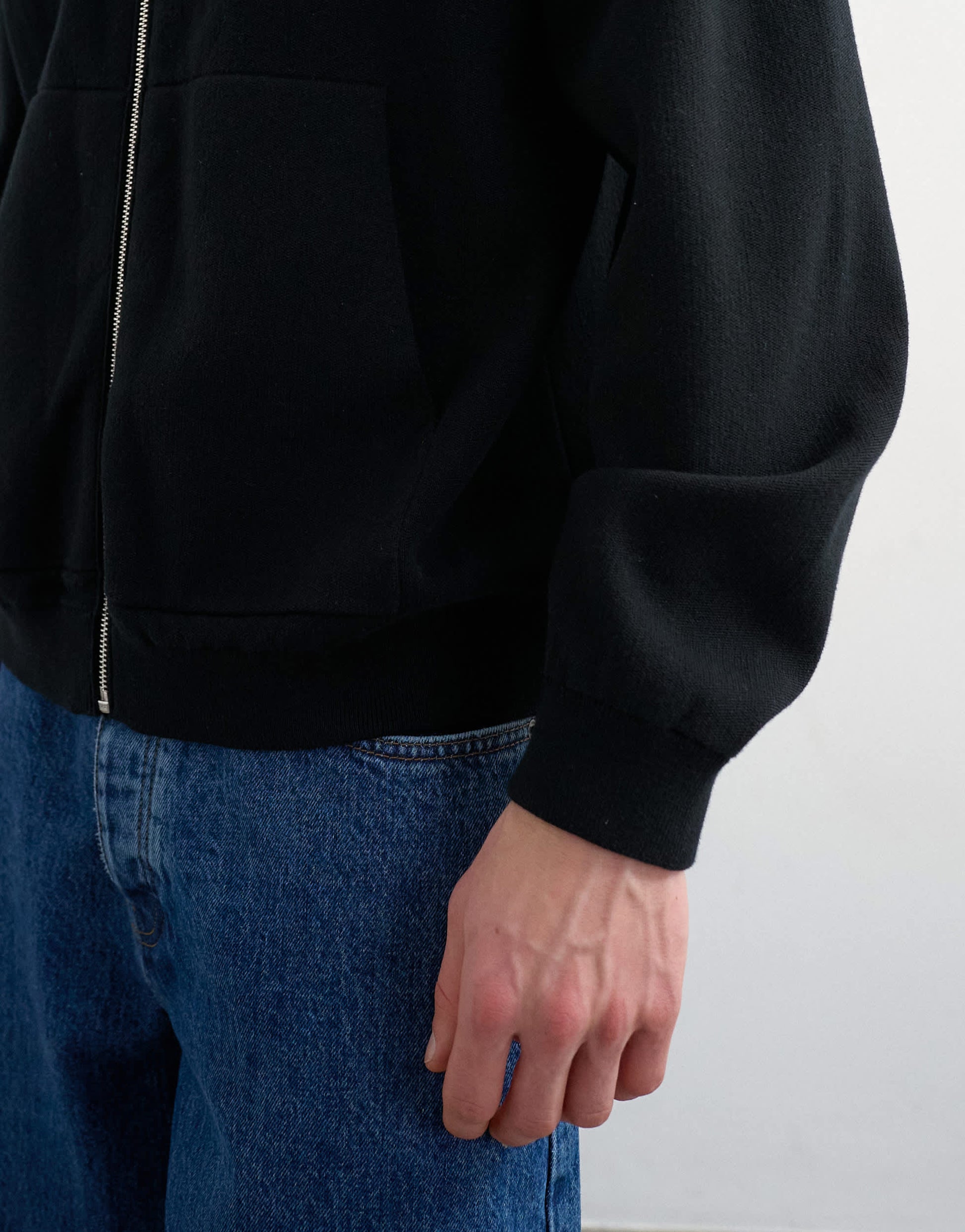 Topman premium relaxed fit knitted double zip cardigan in black