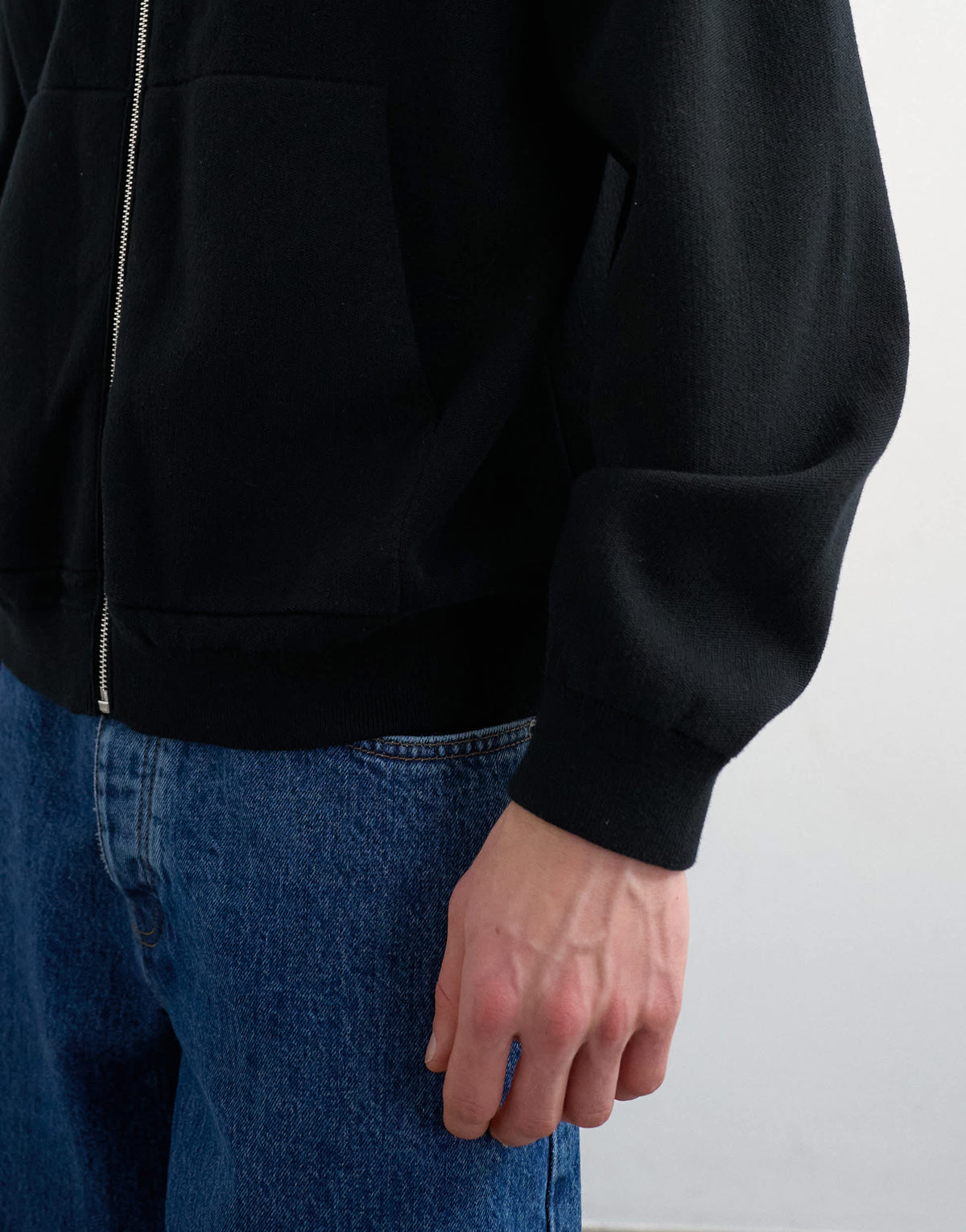 Topman premium relaxed fit knitted double zip cardigan in black