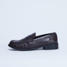 Topshop Carey Echtleder-Loafer mit Raffdetails in Schokoladenbraun