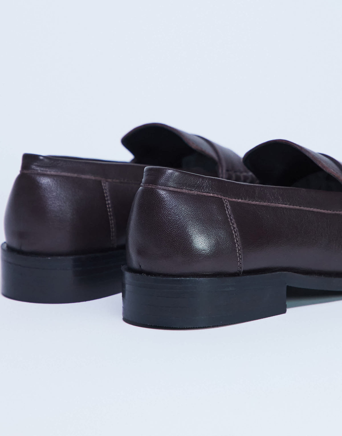 Topshop Carey real leather loafer with ruched detail in chocolate brown