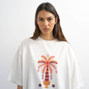 Topshop embroidered 'Paradiso' oversized t-shirt in white