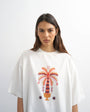 Topshop embroidered 'Paradiso' oversized t-shirt in white