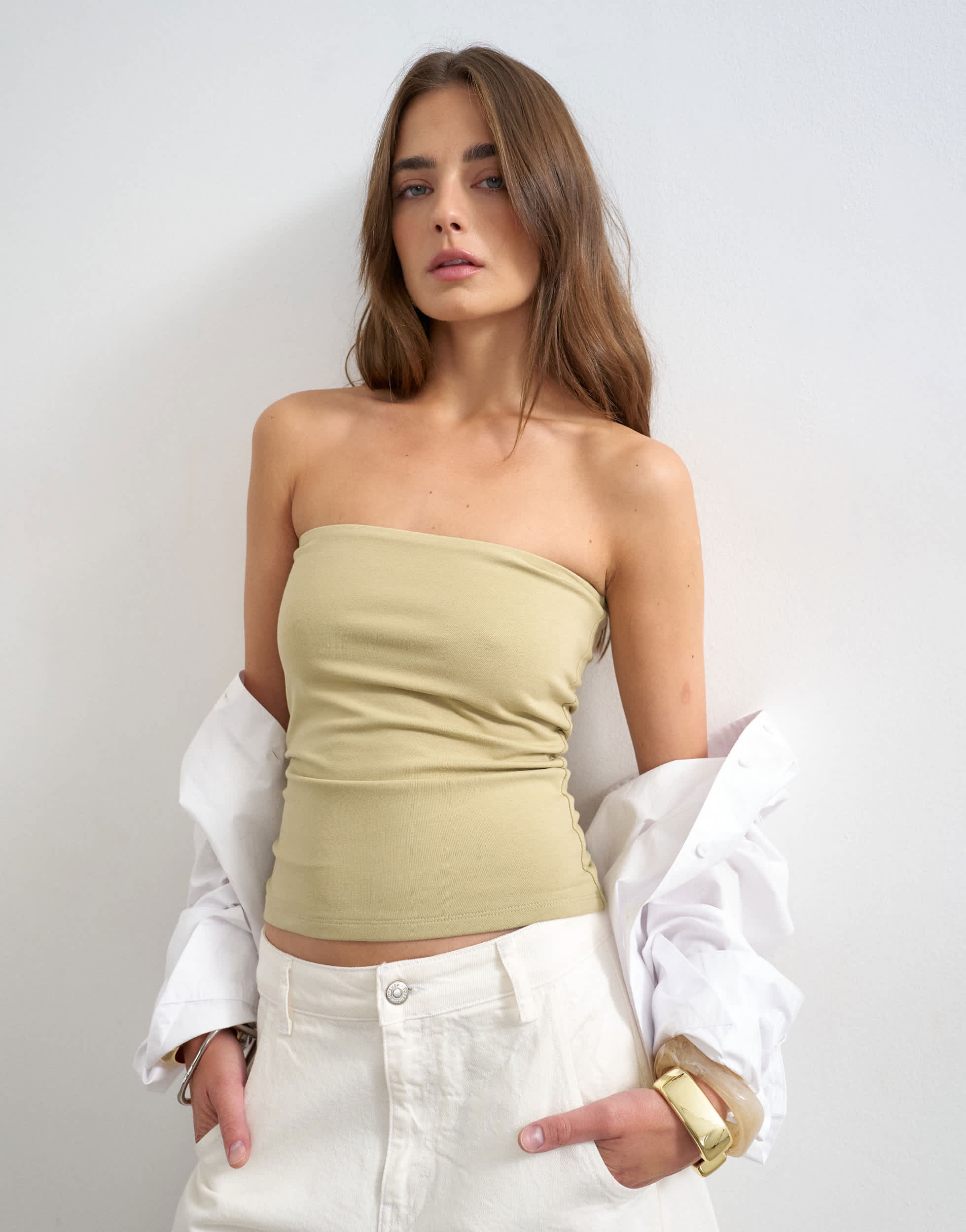 Topshop bandeau in khaki