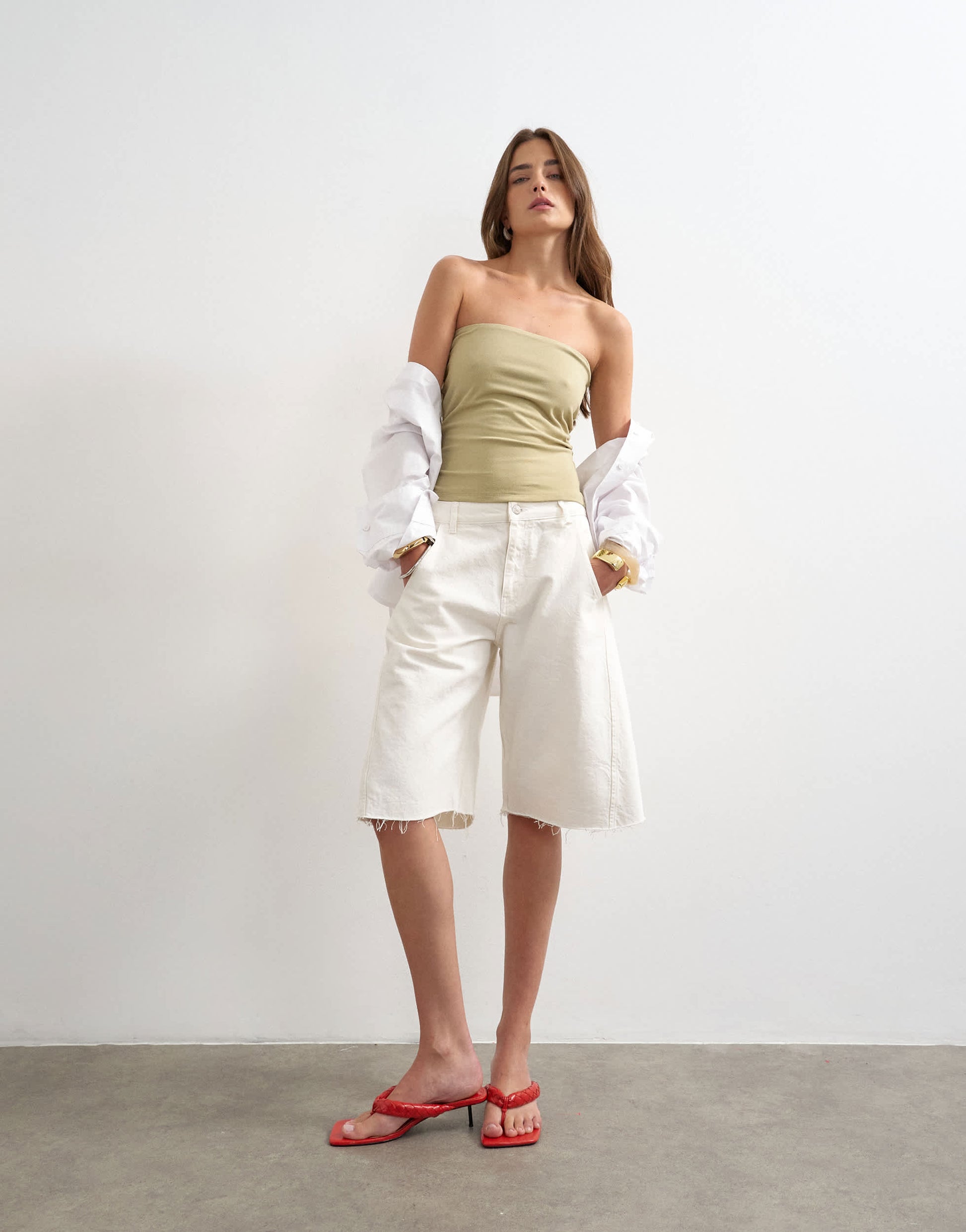 Topshop bandeau in khaki