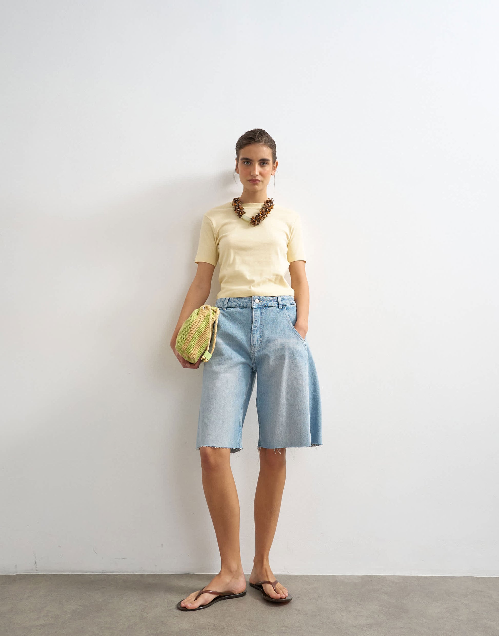 Topshop shrunken everyday tee in buttermilk