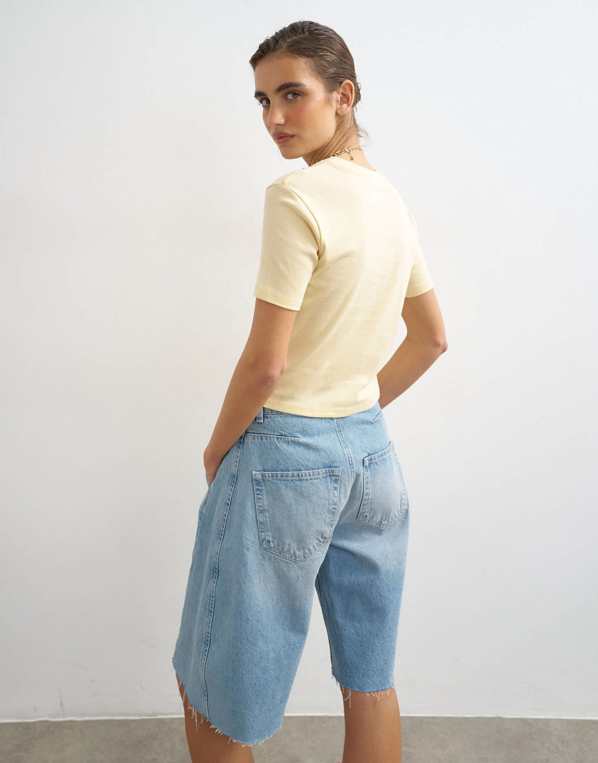 Topshop shrunken everyday tee in buttermilk