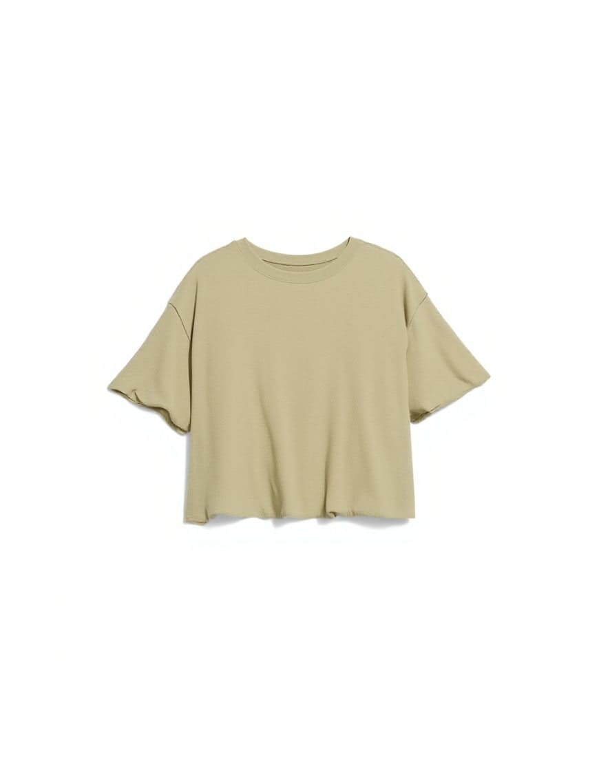 Topshop bubble hem tee in taupe