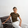 Topshop everyday tee in dark chocolate