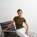 Topshop everyday tee in dark chocolate