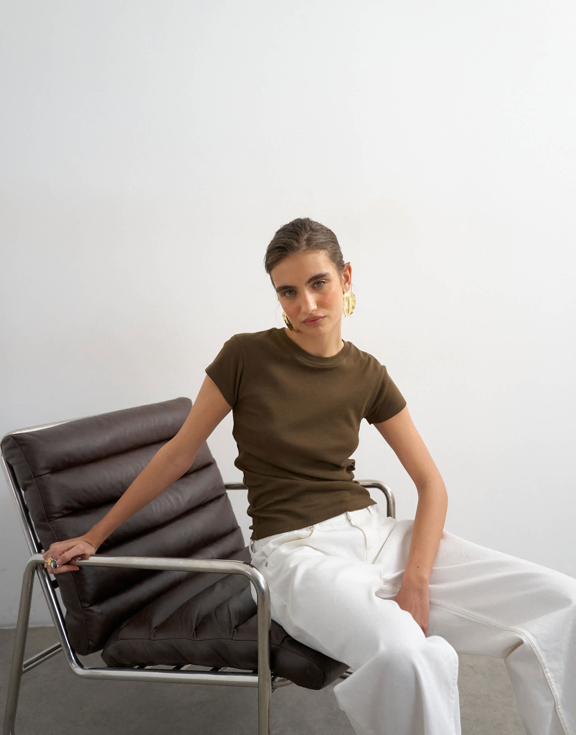Topshop everyday tee in dark chocolate