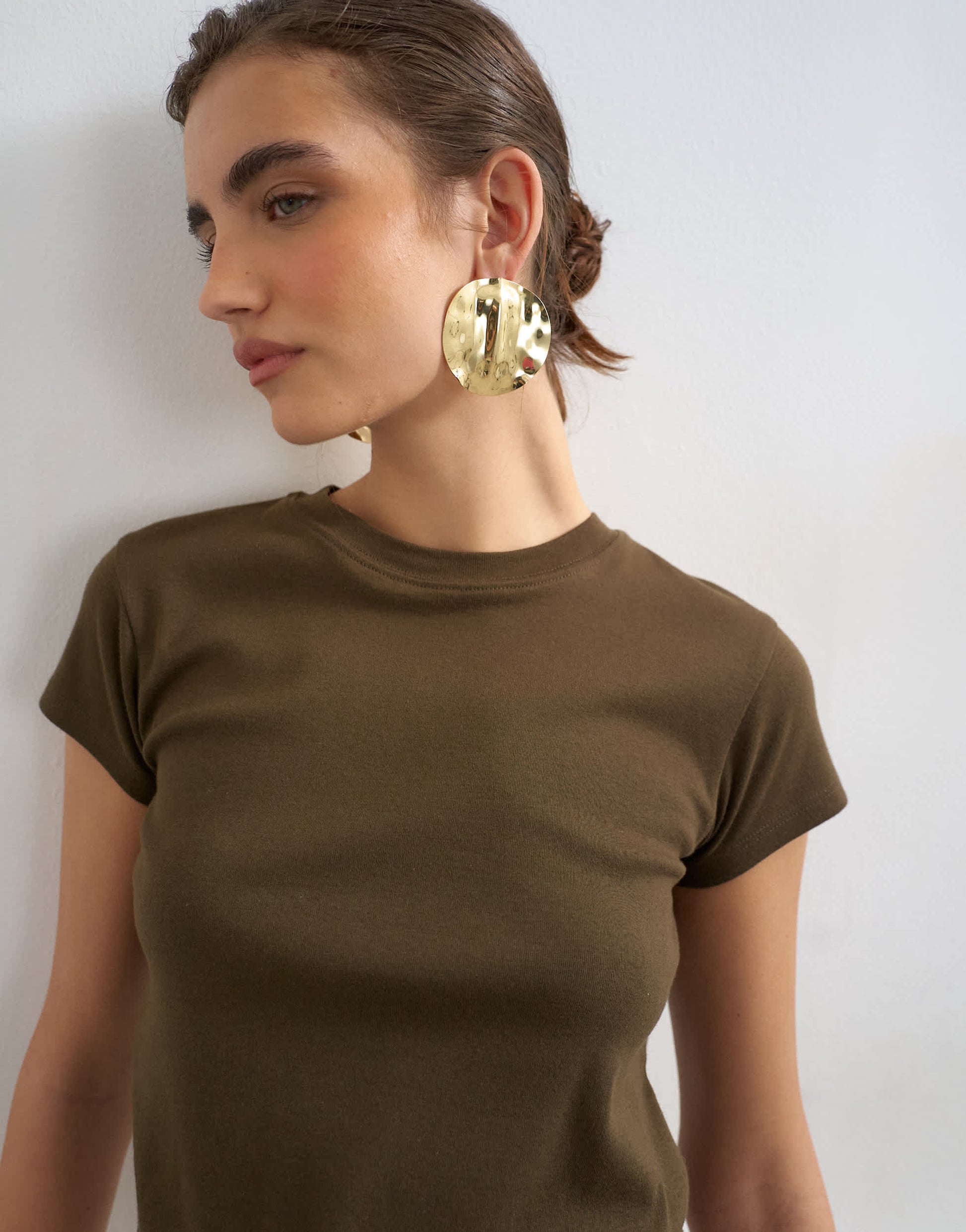 Topshop everyday tee in dark chocolate
