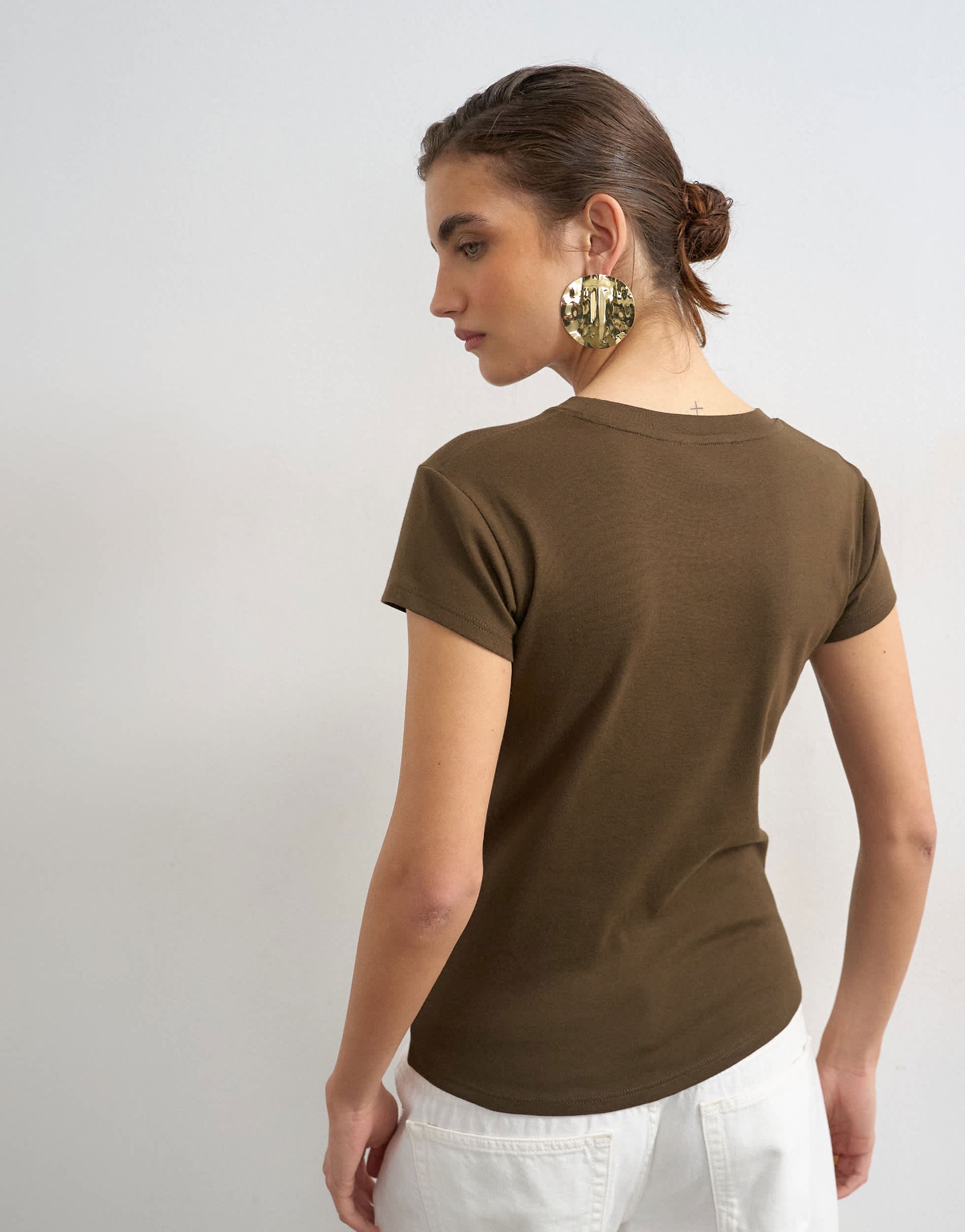 Topshop everyday tee in dark chocolate