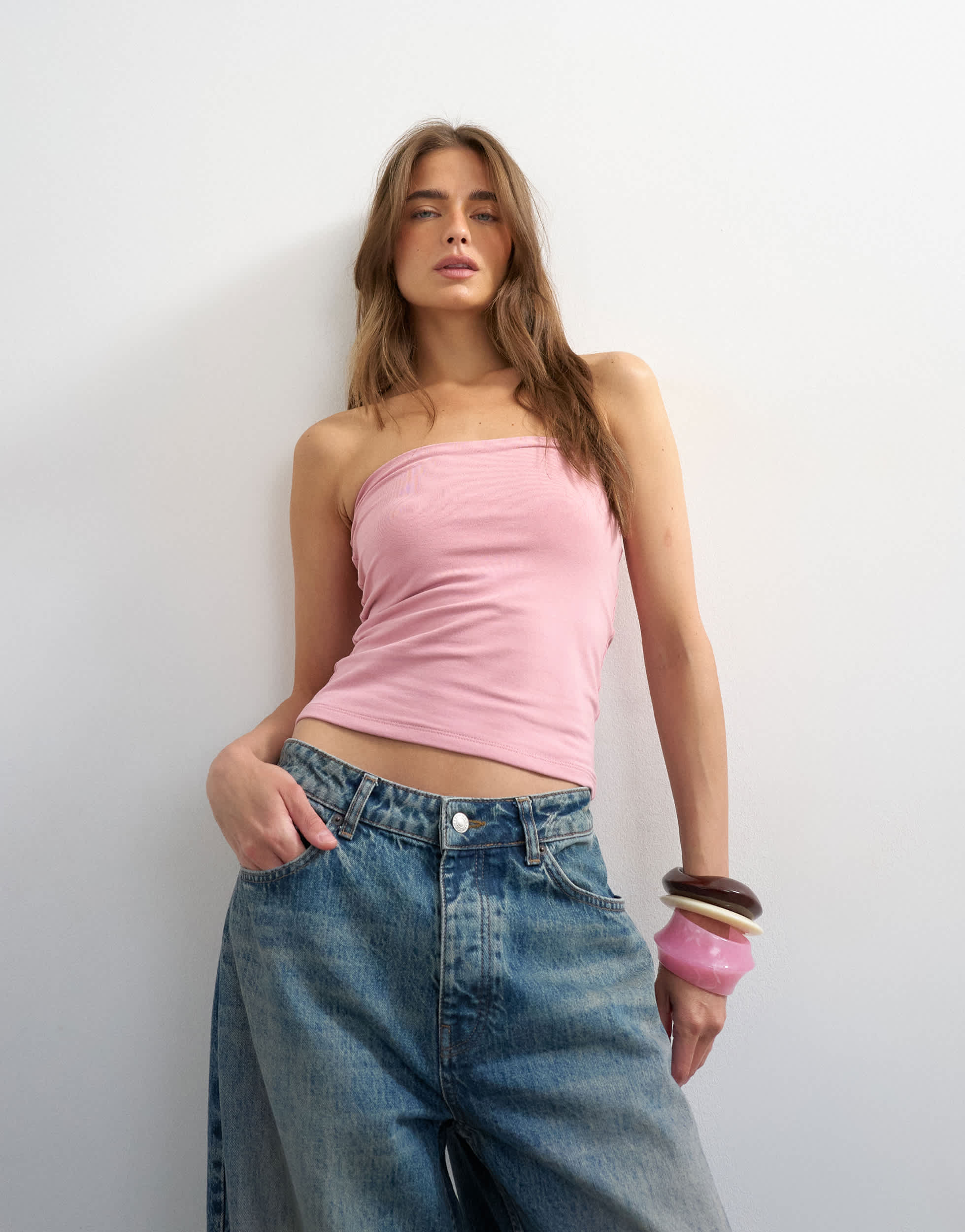 Topshop bandeau in pink