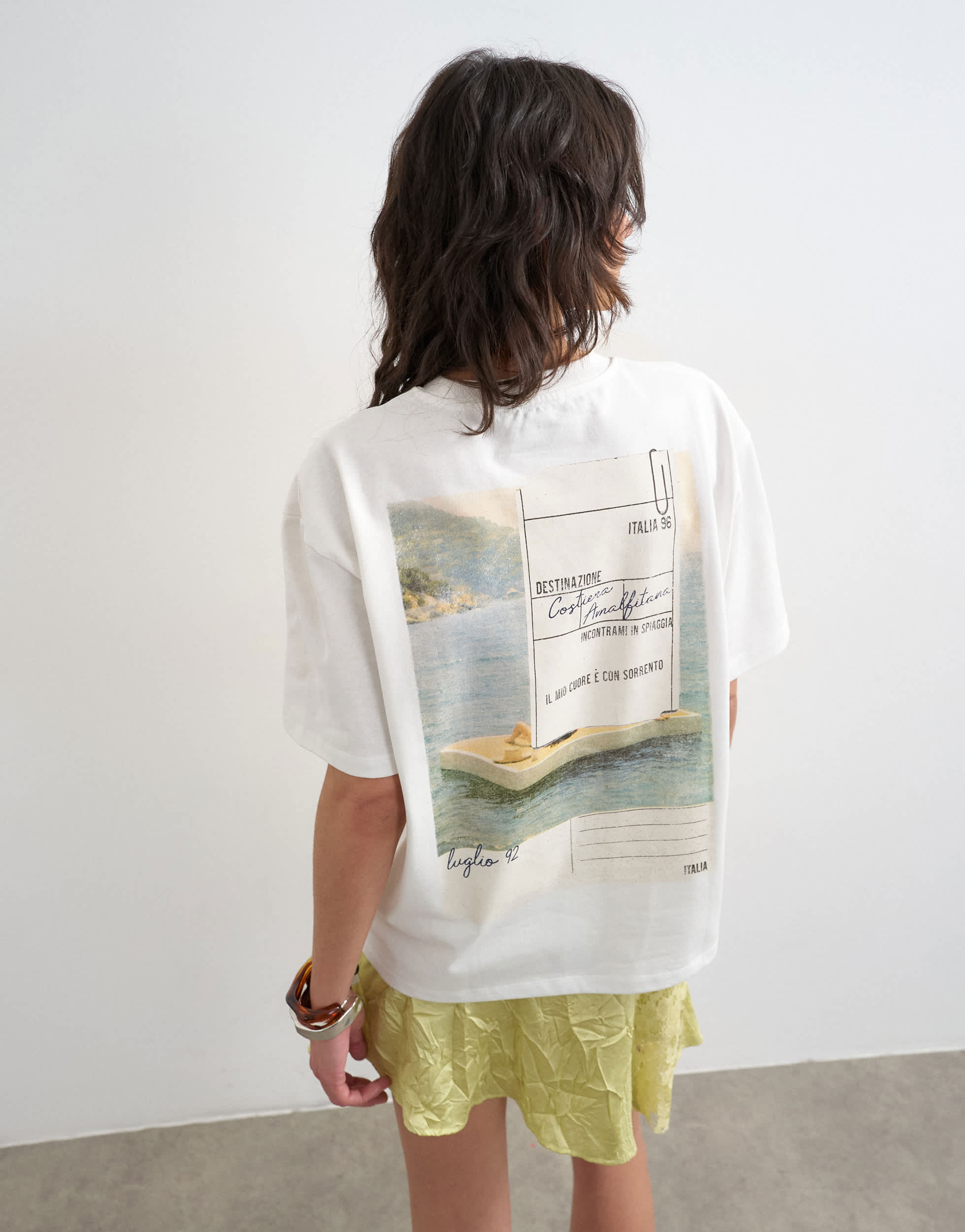 Topshop 'Amalfi' graphic tee in ecru