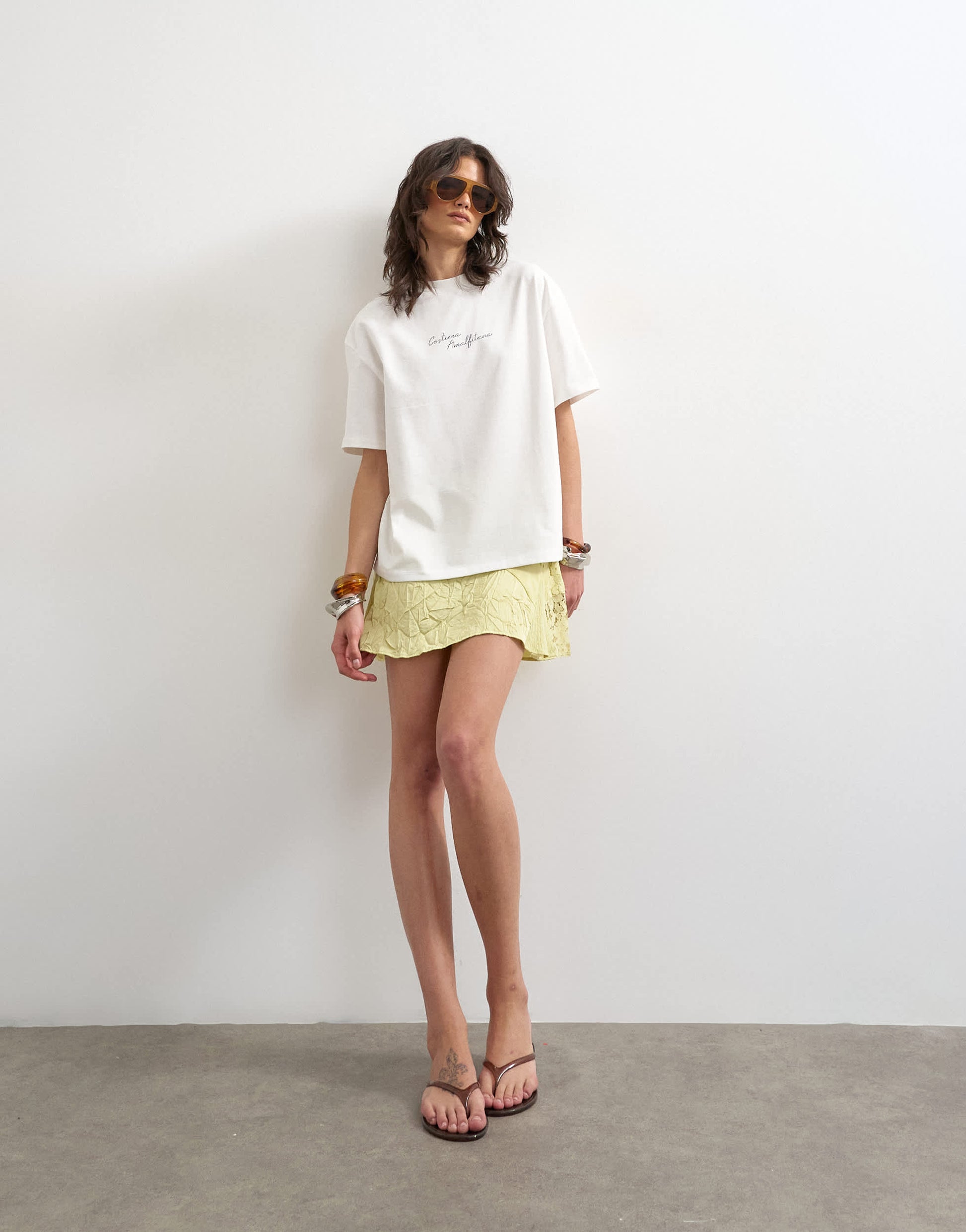 Topshop 'Amalfi' graphic tee in ecru