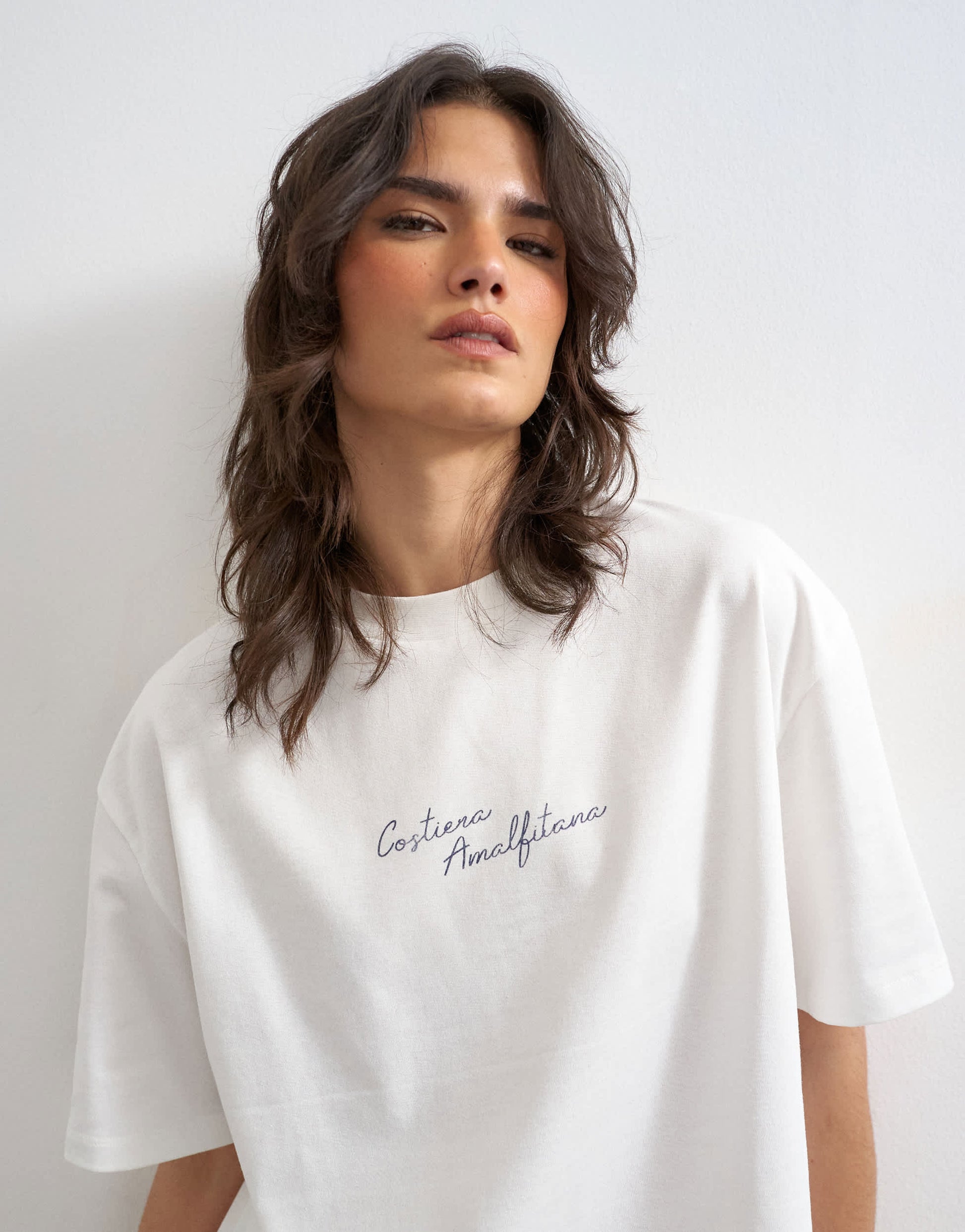 Topshop 'Amalfi' graphic tee in ecru