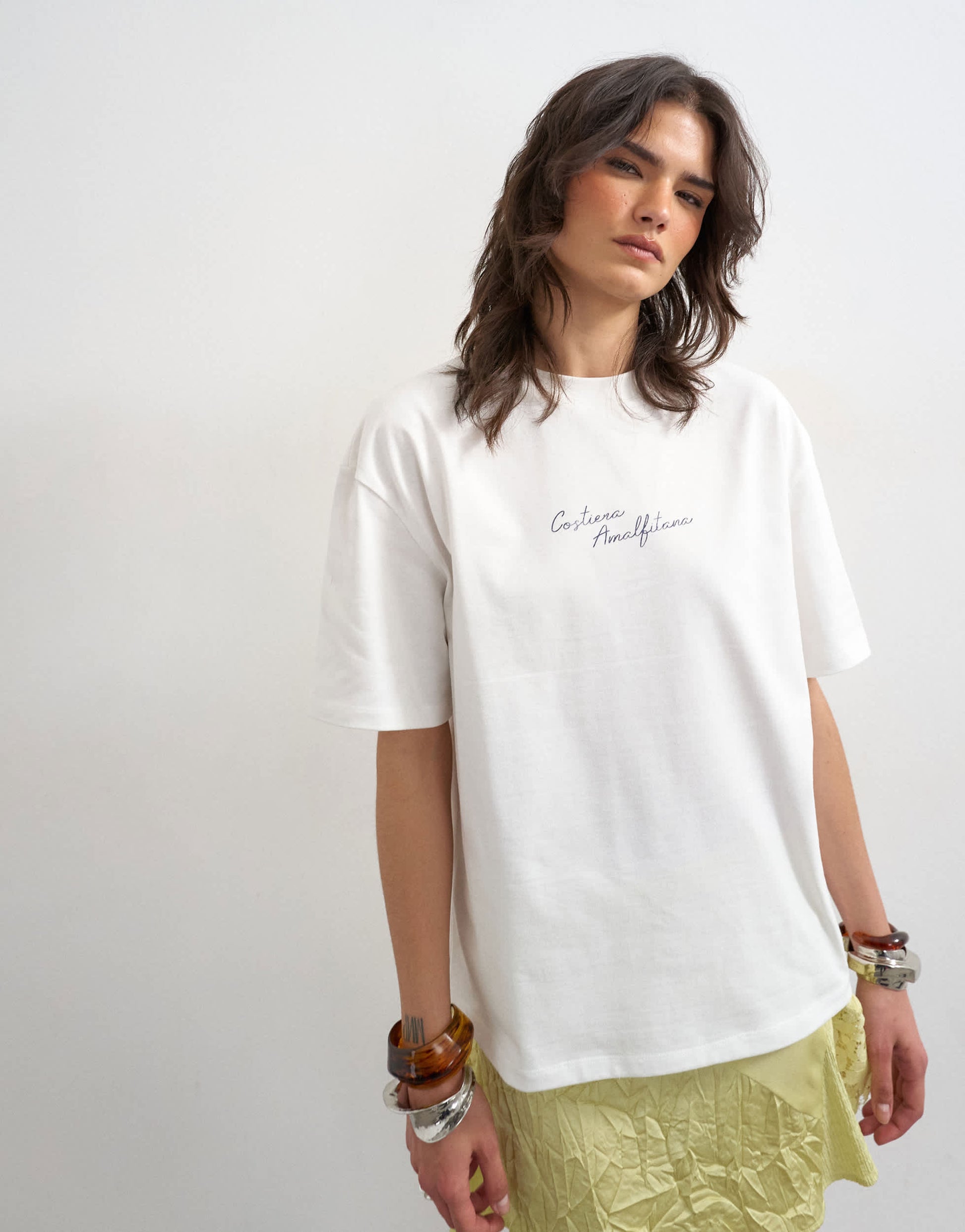 Topshop 'Amalfi' graphic tee in ecru
