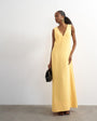 Topshop v neck low armhole clean maxi dress with deep hem in mango
