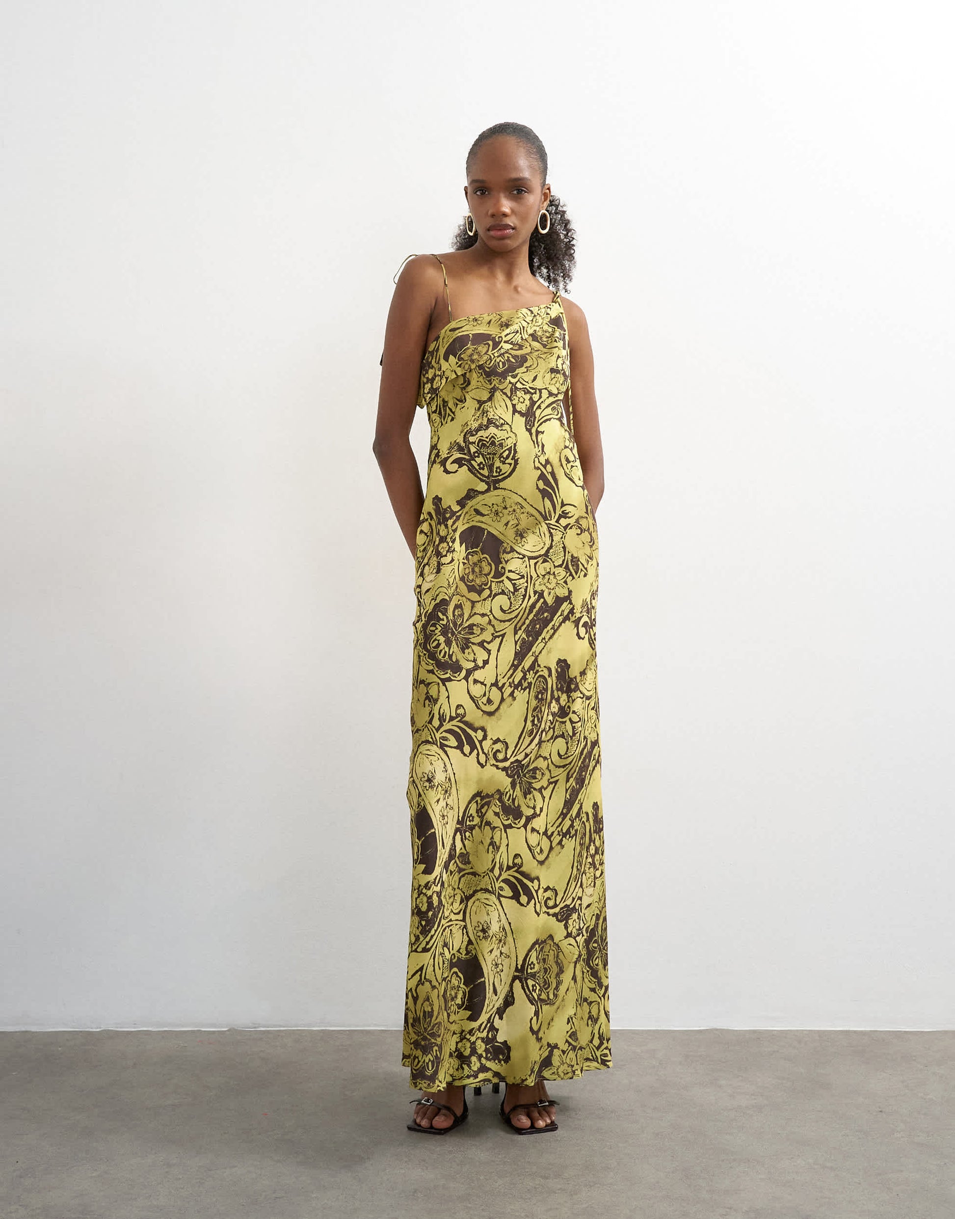 Topshop fold over bust maxi occasion dress in paisley floral