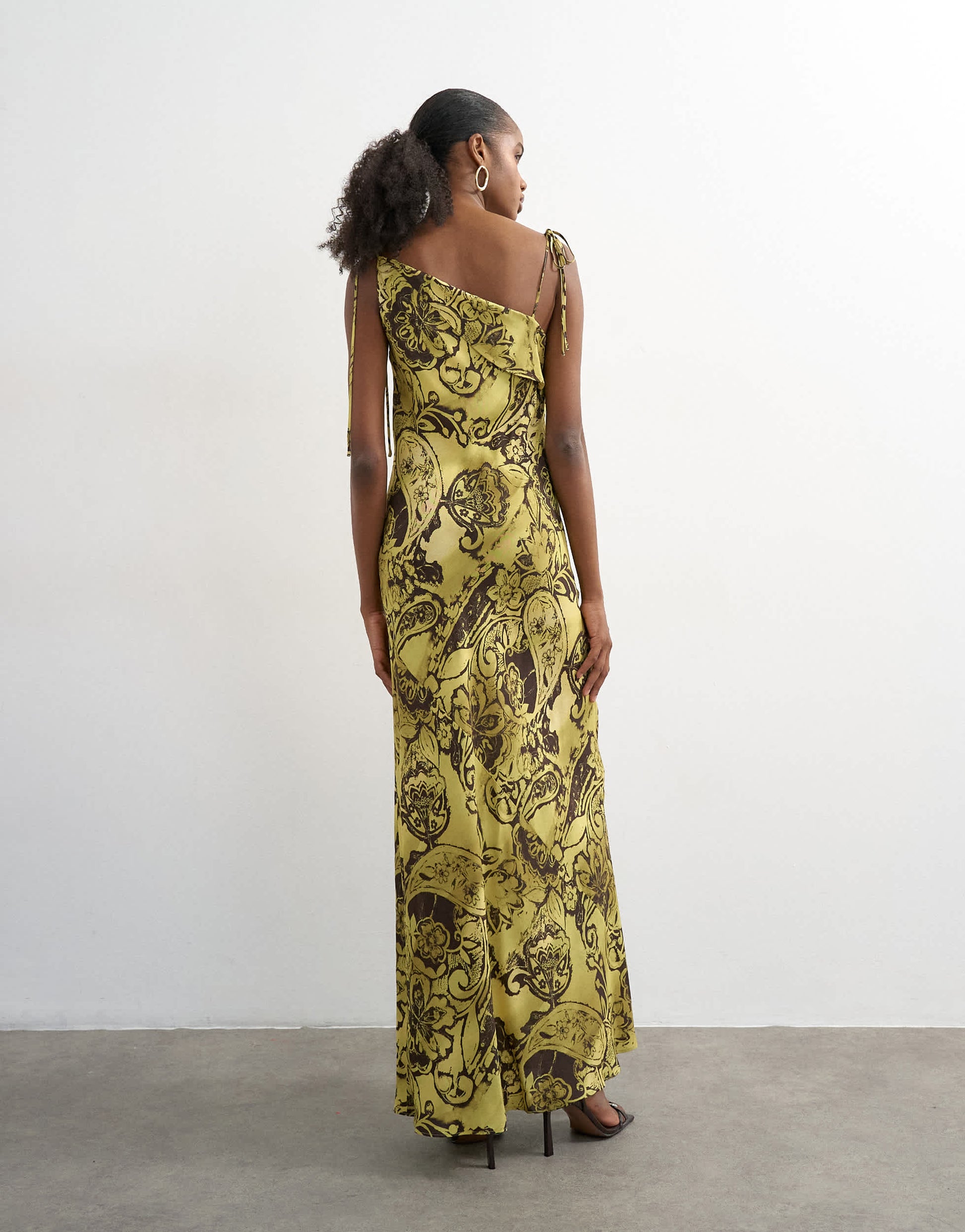 Topshop fold over bust maxi occasion dress in paisley floral