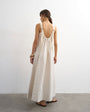 Topshop open back buckle strap chuck on maxi dress in off white