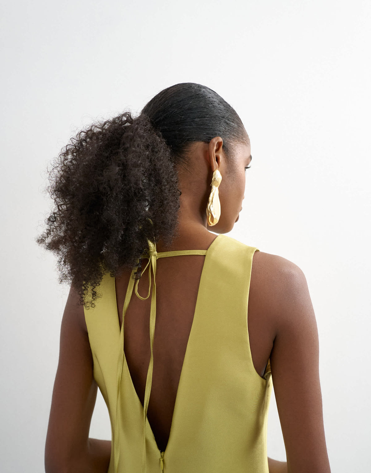 Topshop satin structured dropped waist maxi dress in washed lime