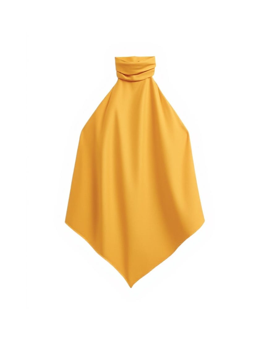 Topshop backless high neck halter top in yellow