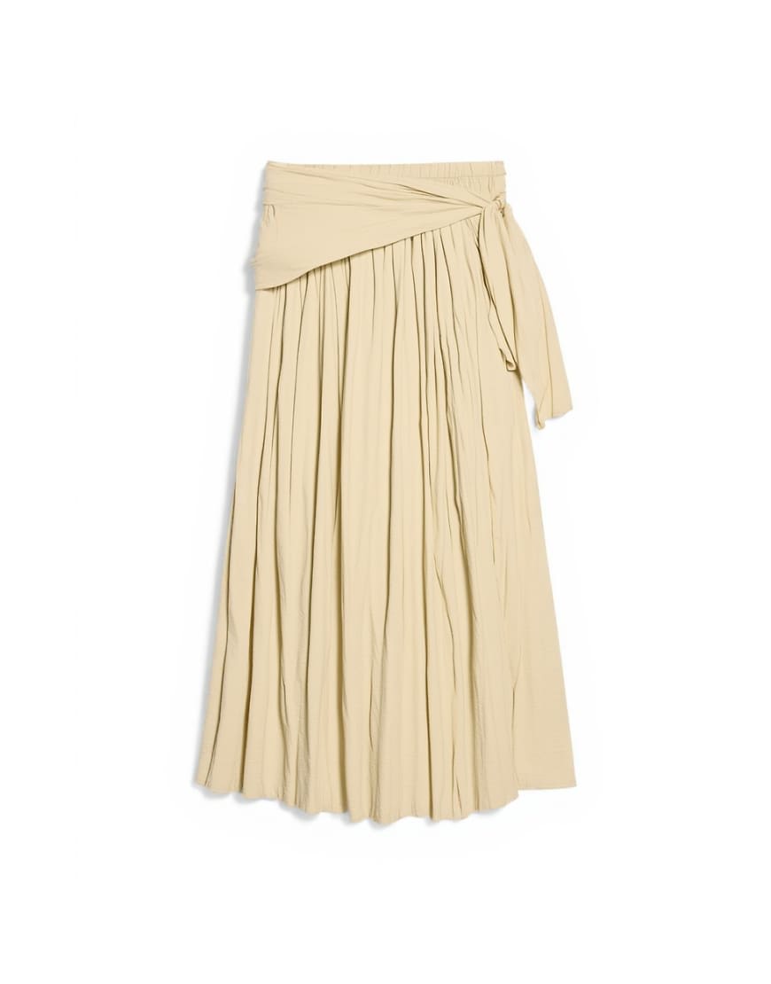 Topshop sash tie crinkle full maxi skirt in natural