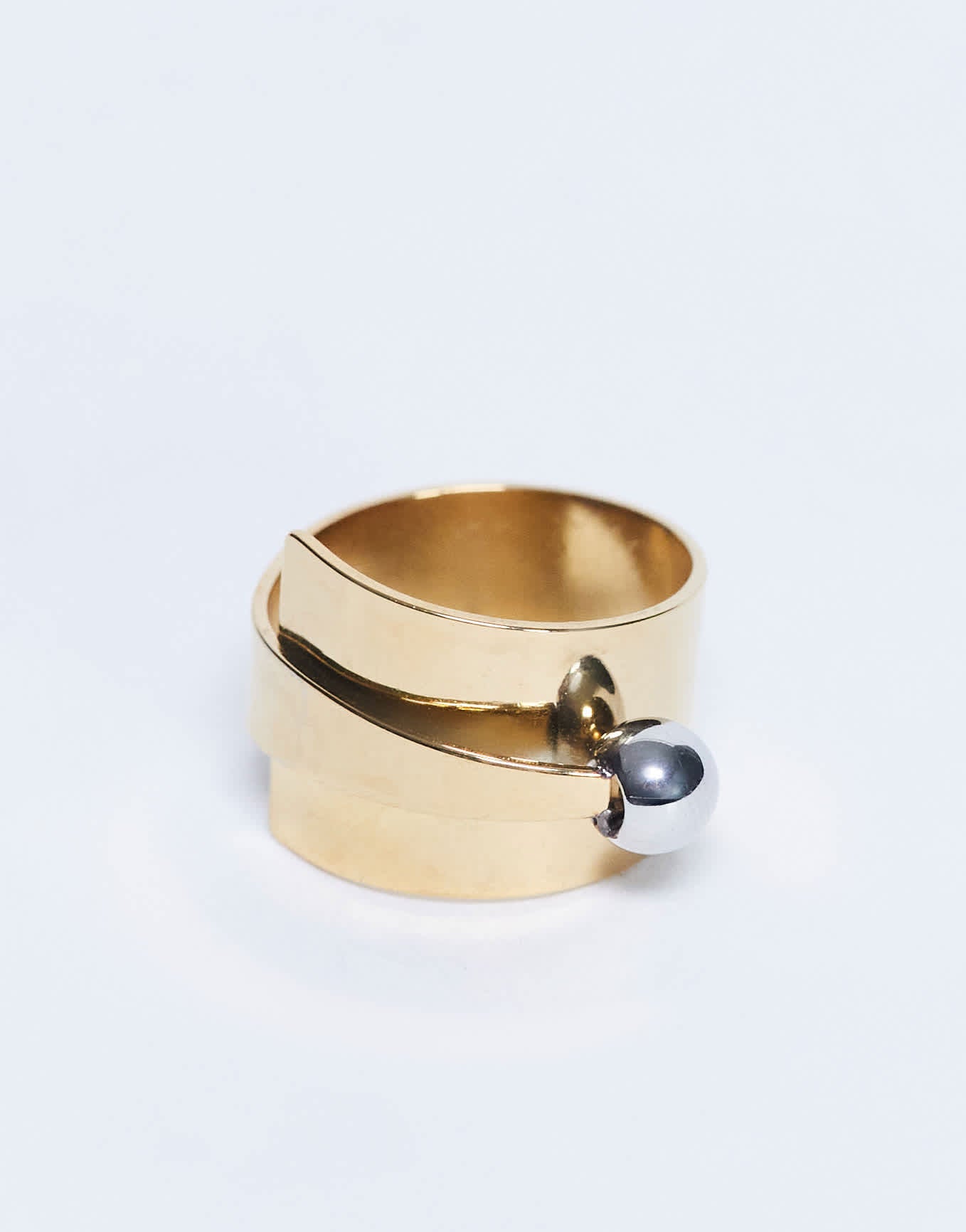 Topshop Ryan waterproof stainless steel wrap ring in gold