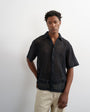 Topman relaxed fit short sleeve woven mesh shirt in black