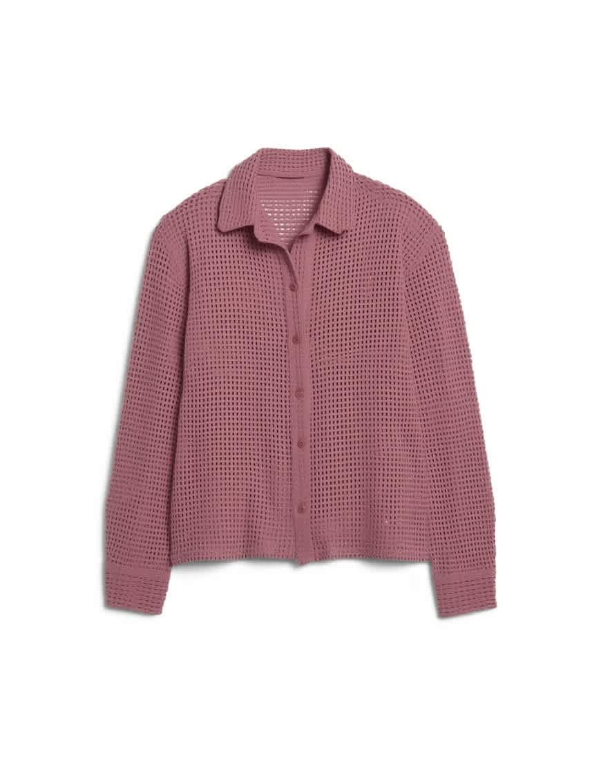Topman relaxed fit woven mesh shirt in washed pink