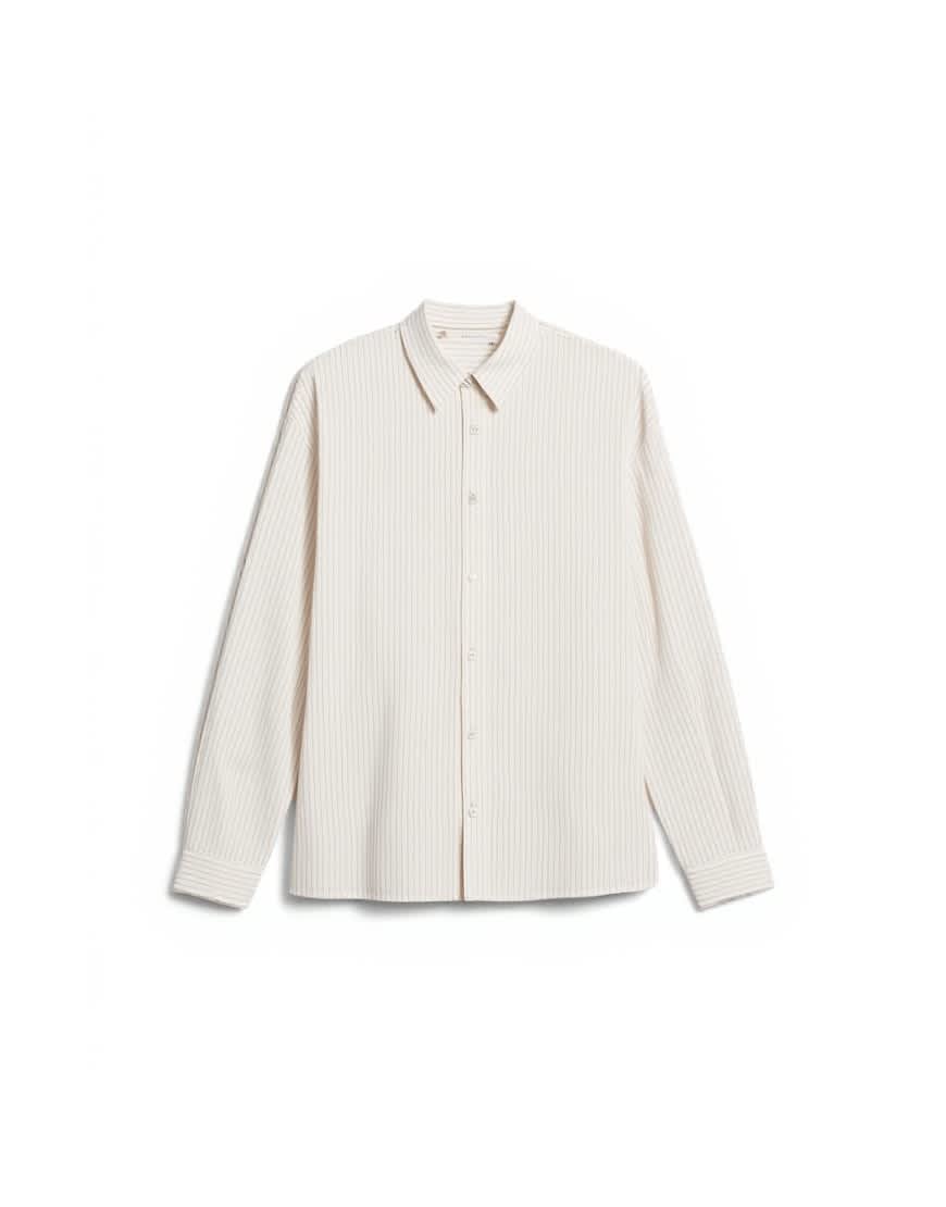 Topman oversized fit sheer stripe shirt in ecru