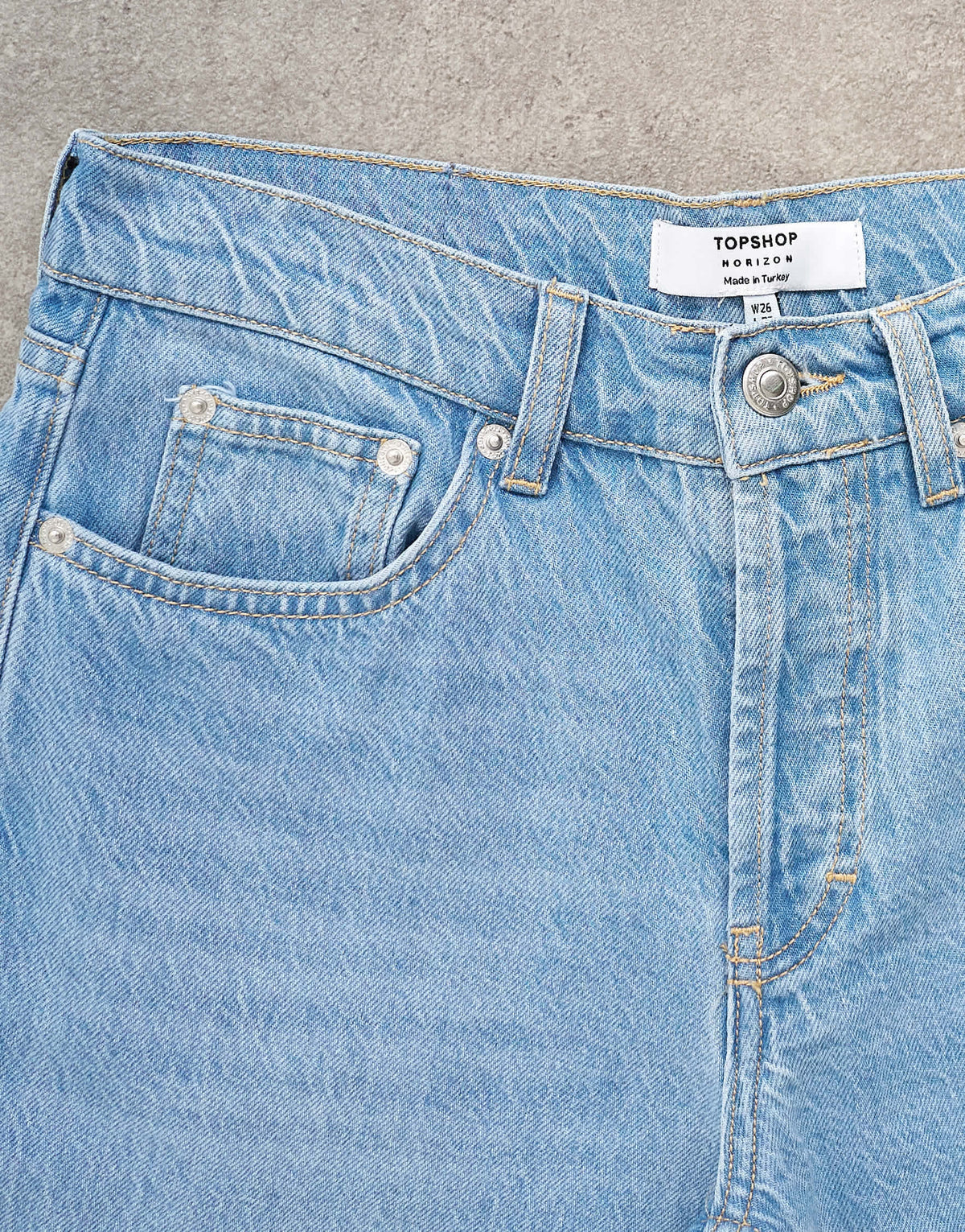 Topshop Horizon mid rise wide leg jean in bleach